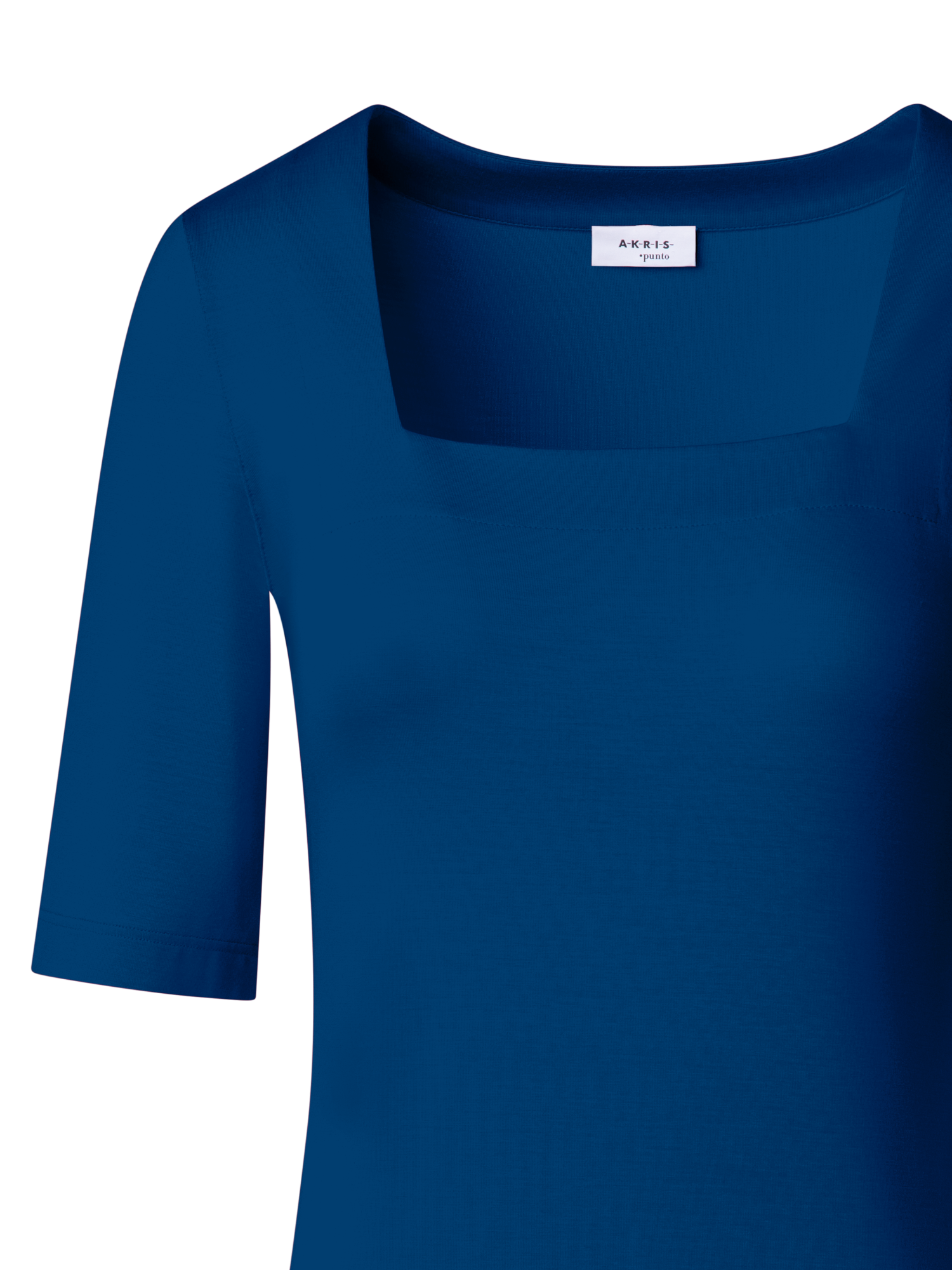 Designer Square Neck Half Sleeve T-Shirt in Modal - blue