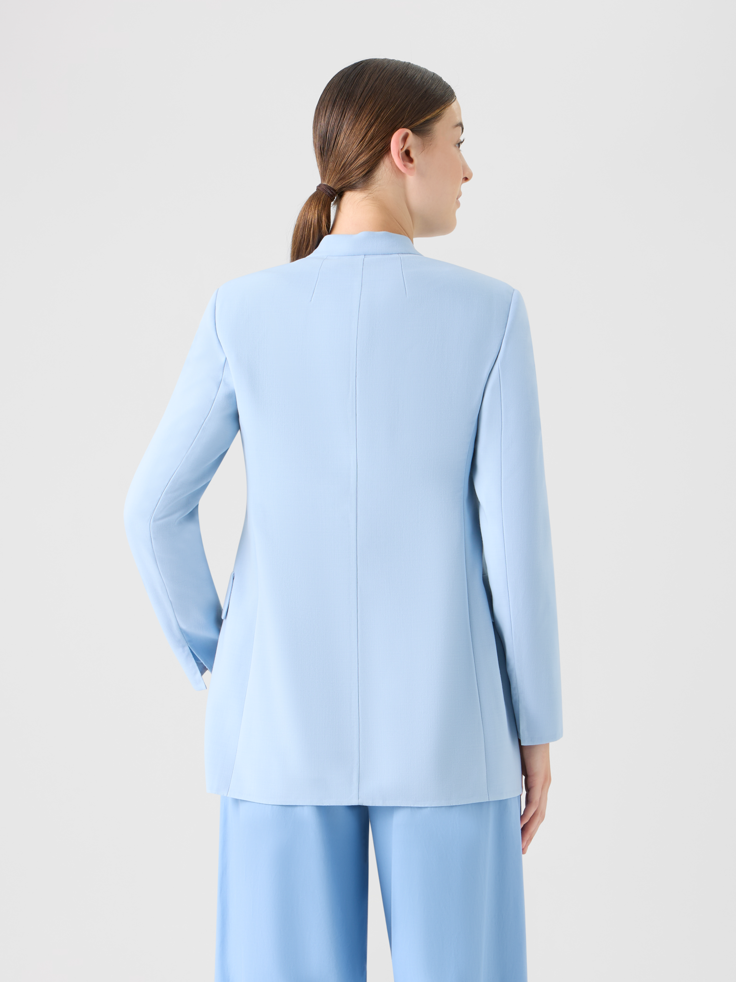 Designer Alvar Cardigan Style Jacket in Wool Double-Face - blue 
