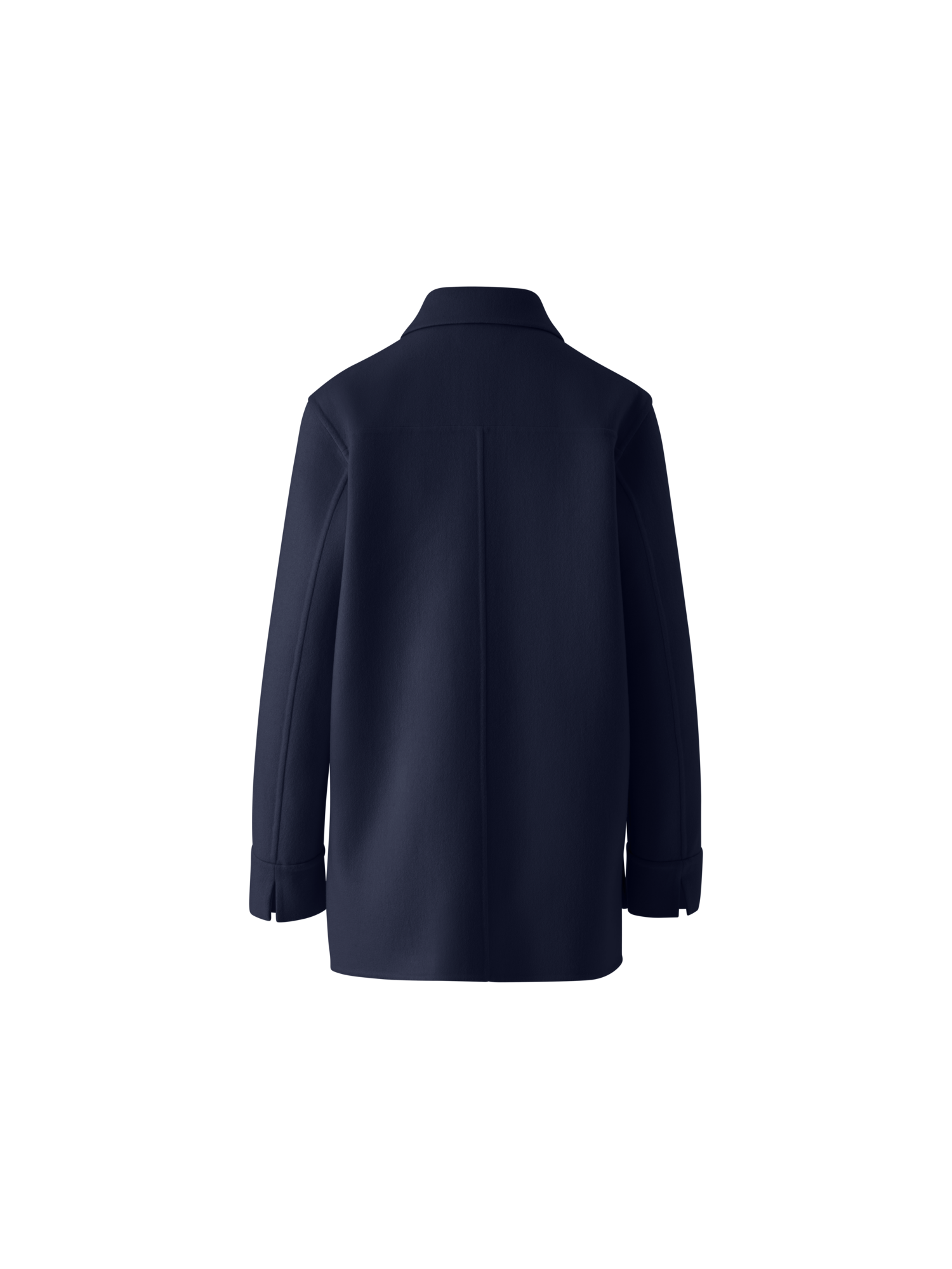 Designer Cashmere Double-Face Shirt Jacket - navy