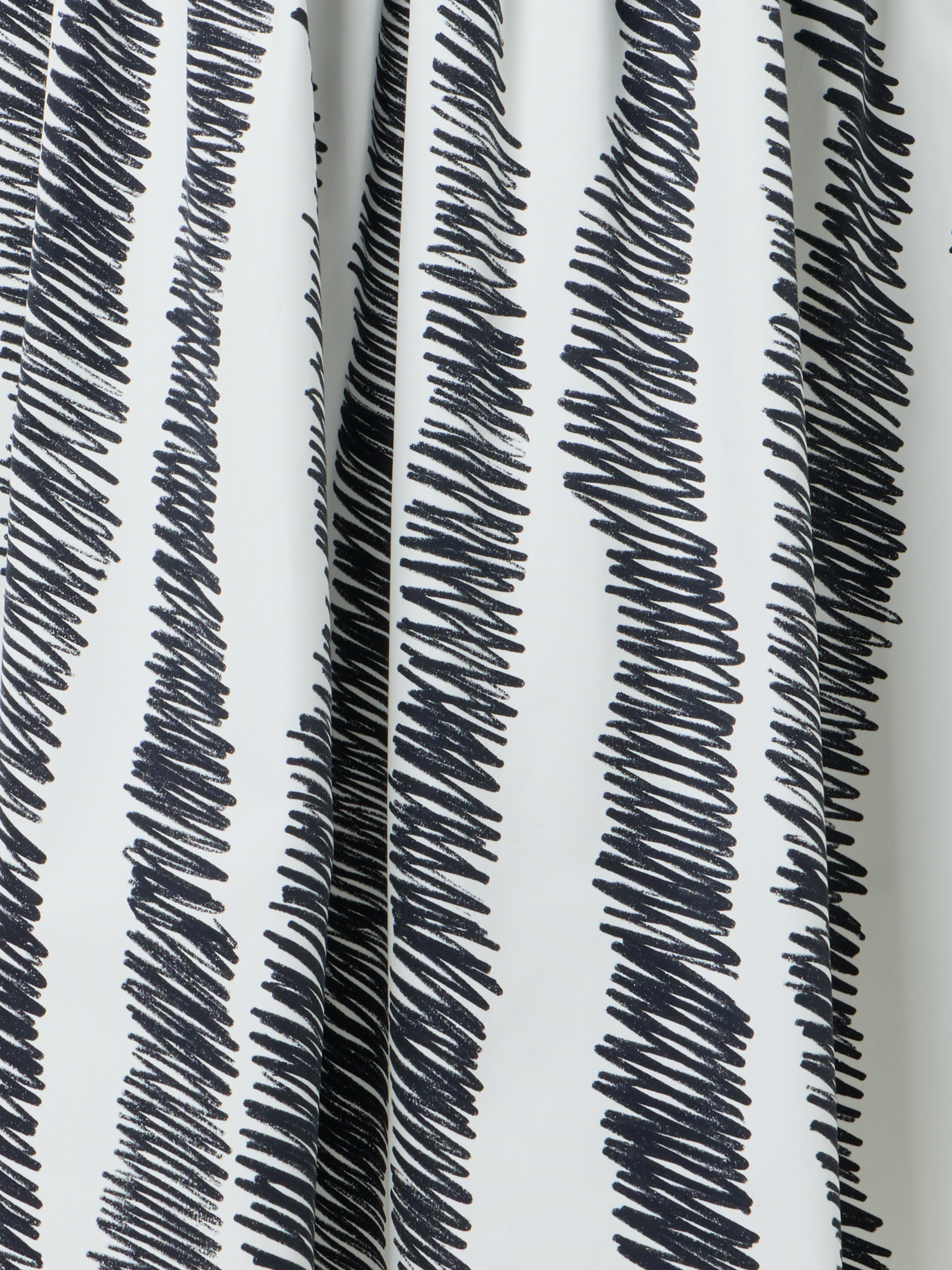 Designer A-Line Scribble Wave Print Pleated Midi Skirt - multicolor - ecru