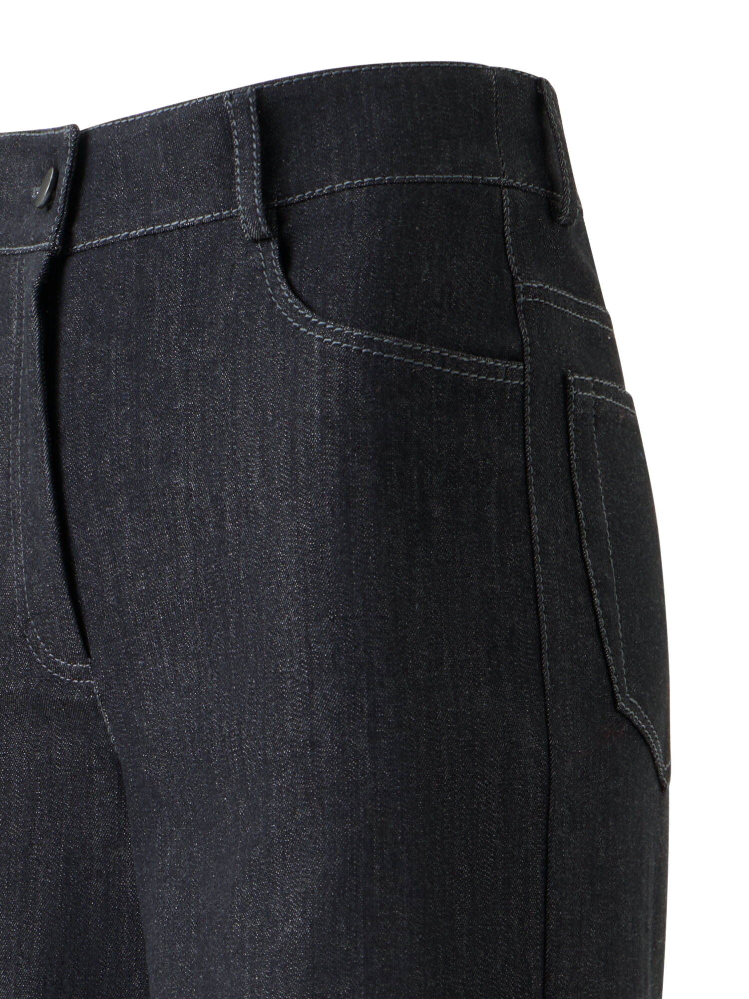 Designer Wide Stretch Cotton Denim Pants - black - neutral