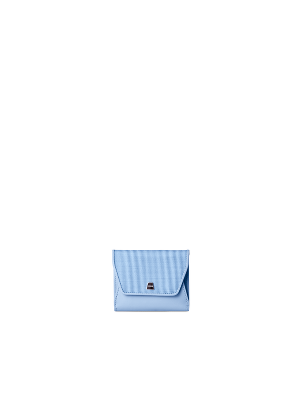 Designer Compact Wallet in Horsehair and Leather - blue