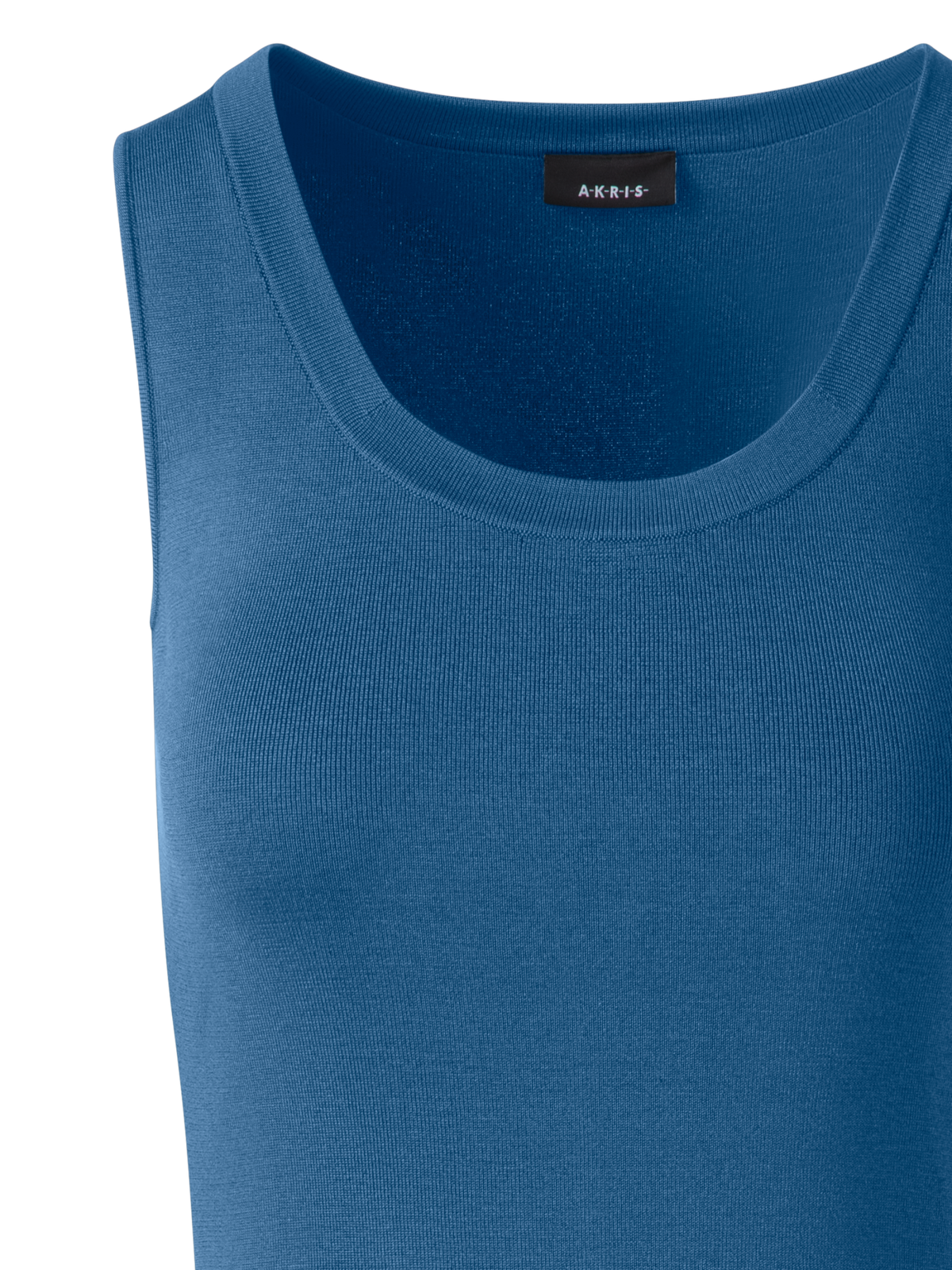 Designer Knit Tank Top in Silk Stretch - blue