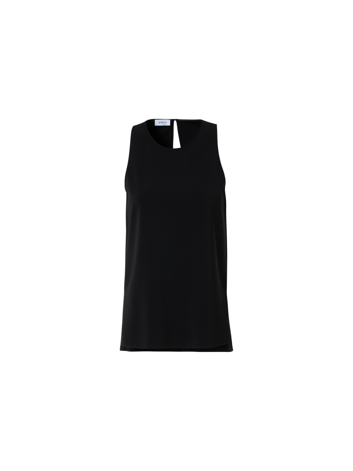 Designer Signature Laser-Cut Sleeveless Blouse - black