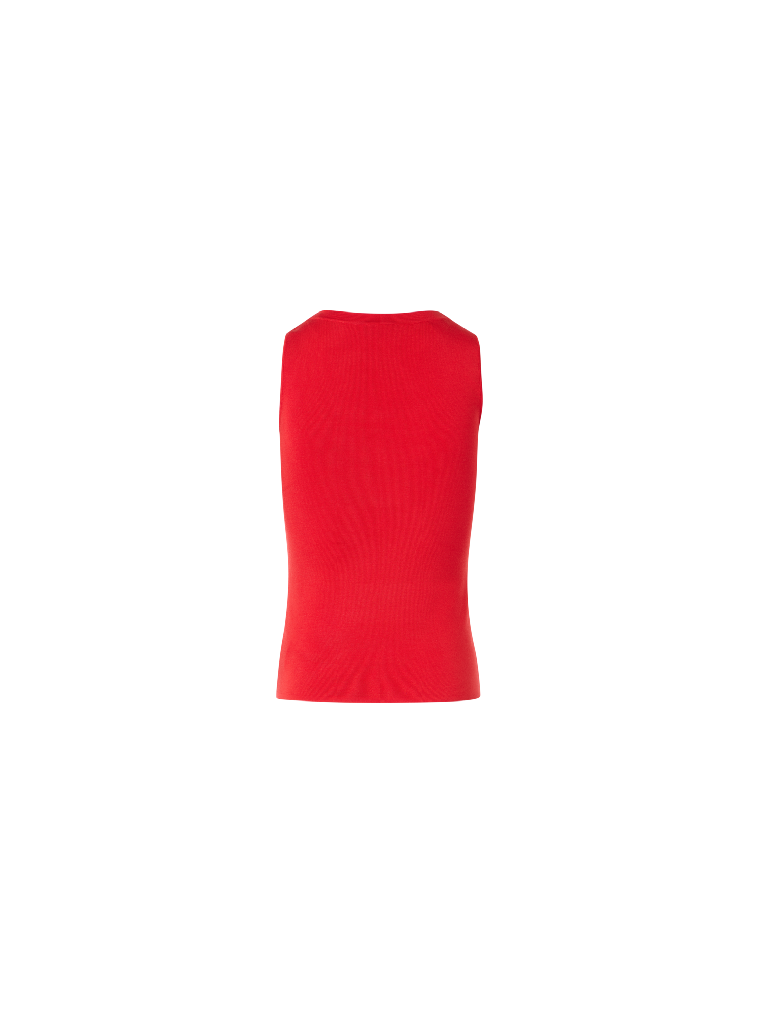 Designer Fitted Stretch Silk Knit Tank Top - red