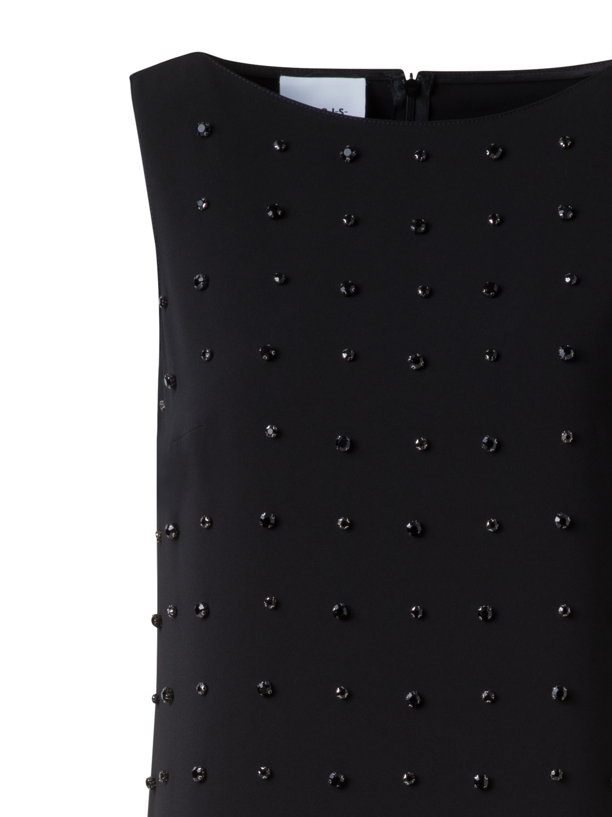 Designer Lasercut Tunic Dress with Diamond Studs - black