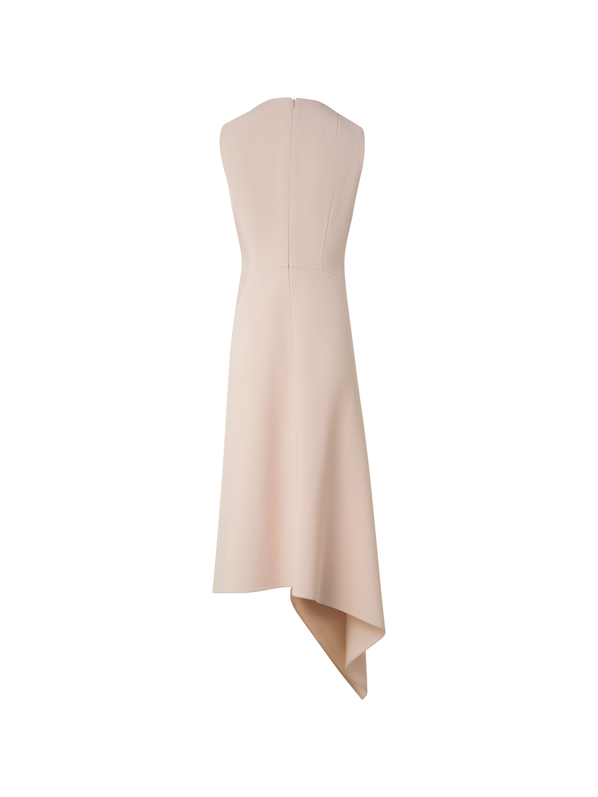 Designer Asymmetrical Flared Dress in Wool Double-Face - pastel - pink