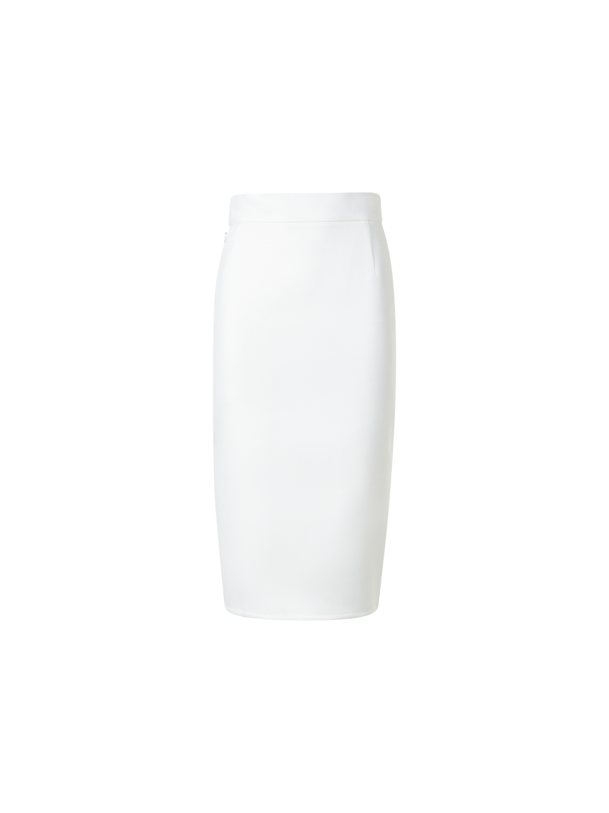 Designer Pencil Skirt in Wool Double-Face - ecru - white