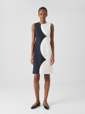 Designer Sheath Dress with Cloud Print - multicolor #editorial