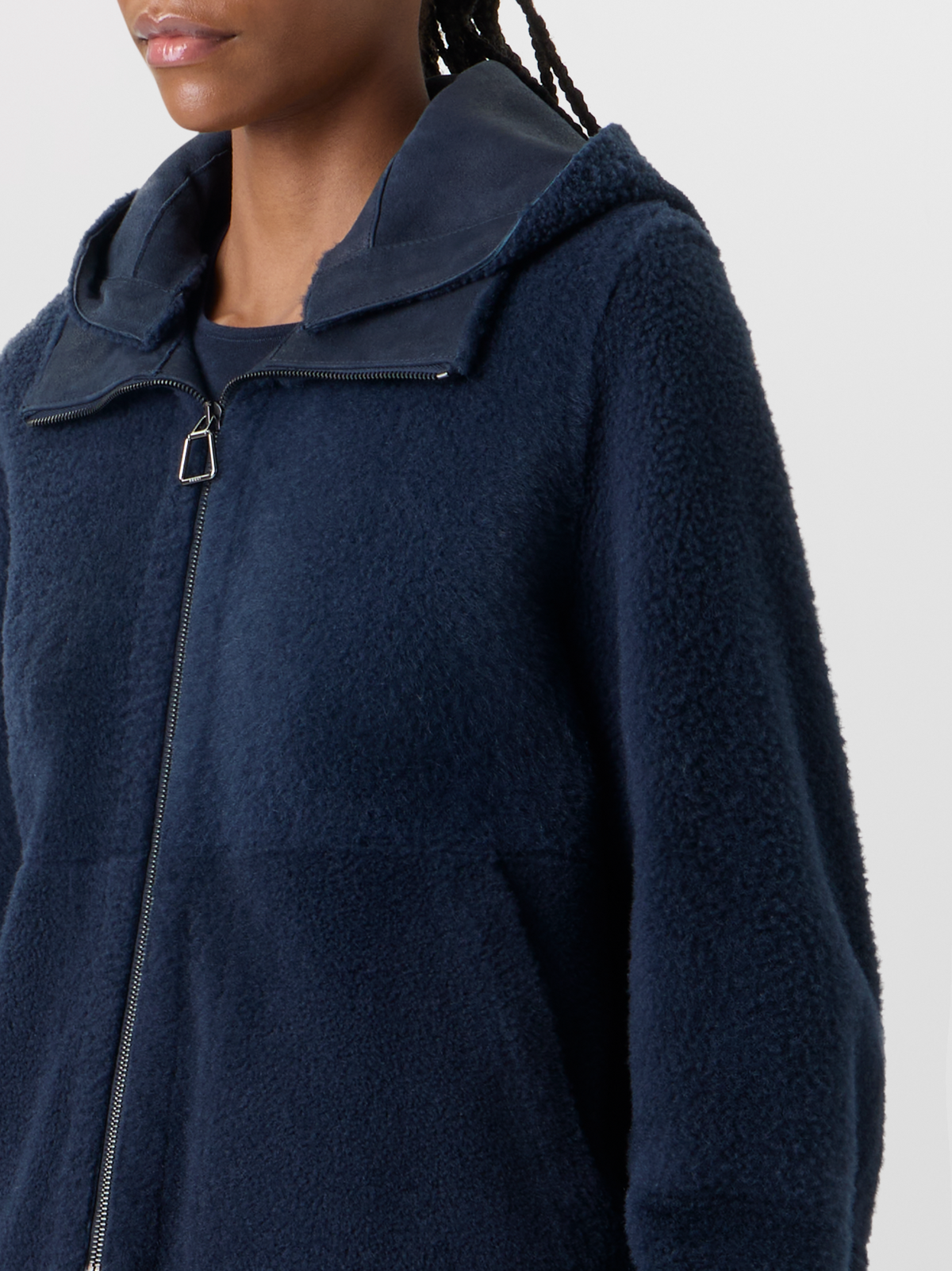 Designer Dino Shearling Jacket - black #editorial