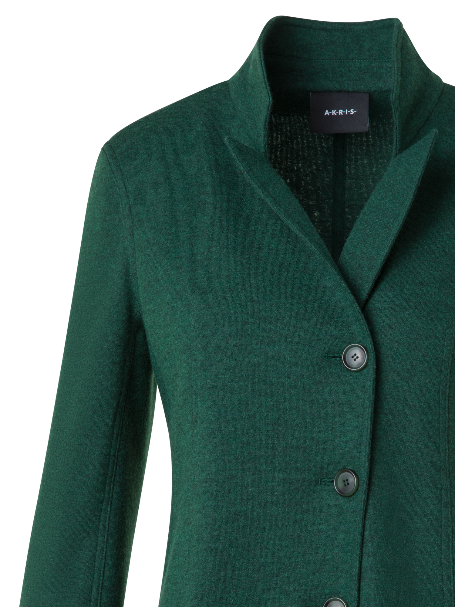 Designer Long Cashmere Jersey Blazer Jacket - green