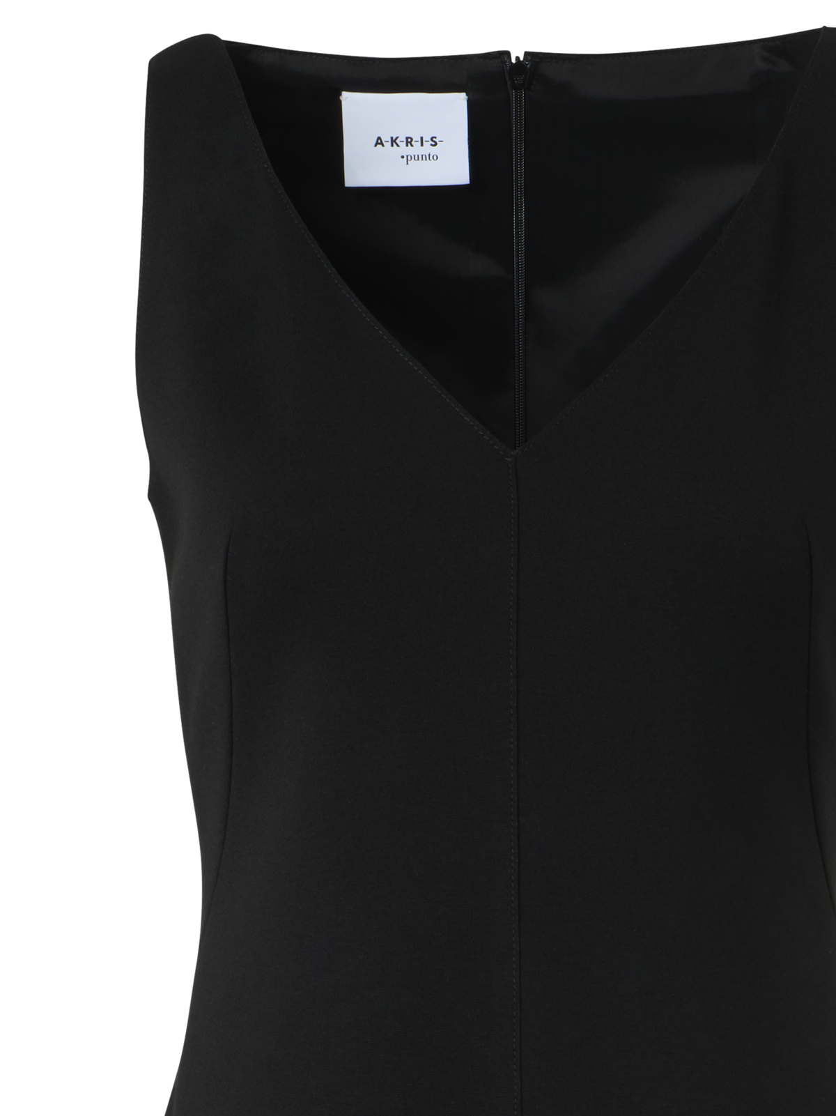 Designer Viscose Jersey Dress with Fringe Hem - black