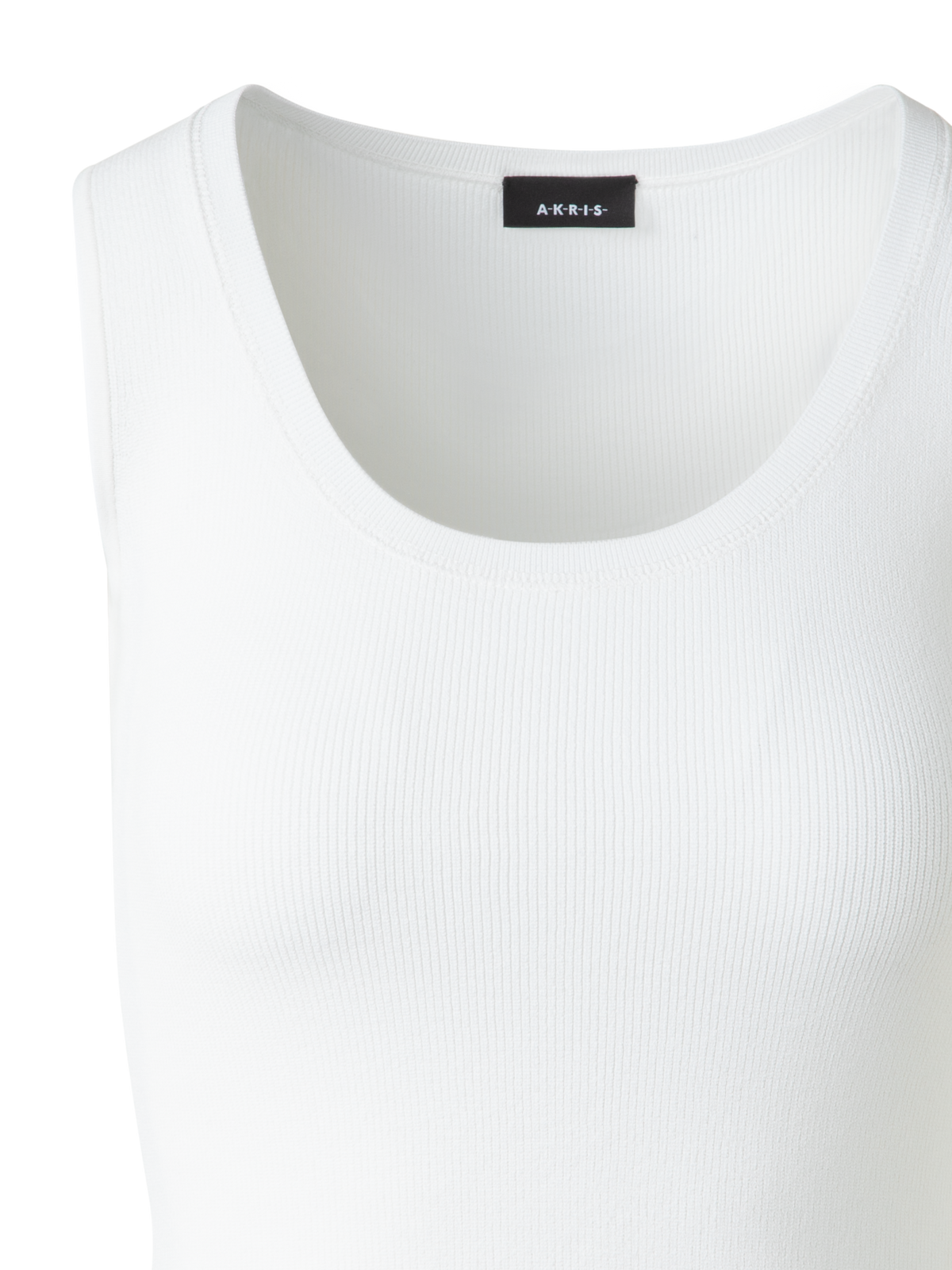Designer Cotton Viscose Rib Sleeveless Top - ecru - white
