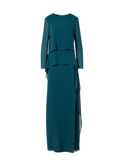 Designer Silk Georgette Gown - blue