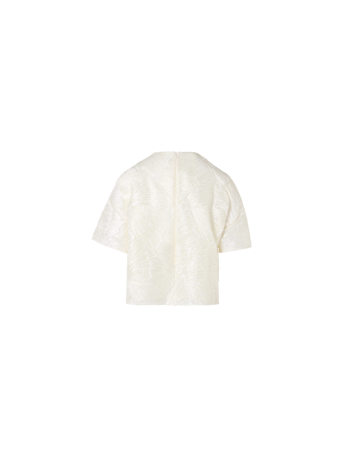 Designer Lacquered Sea Fan Lace Boxy Blouse - ecru