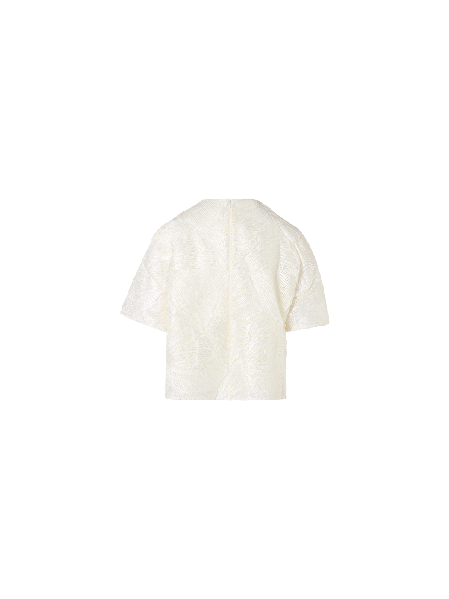 Designer Lacquered Sea Fan Lace Boxy Blouse - ecru