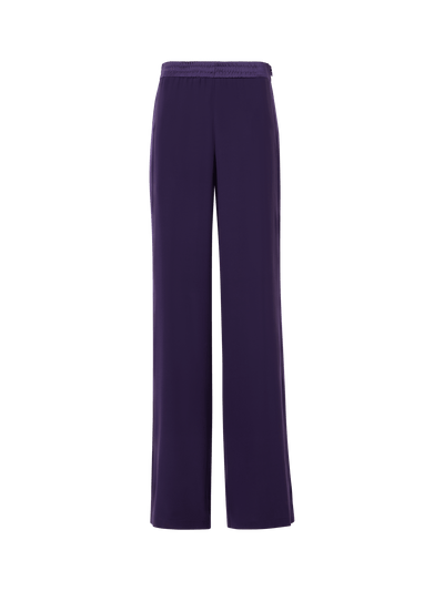 Designer Filibert Straight-Leg Pants in Stretch Silk - purple