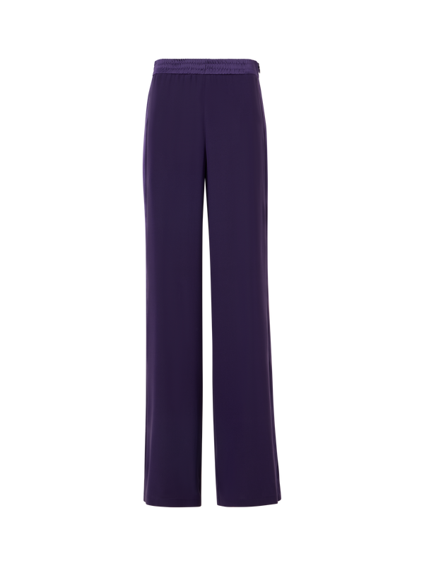 Designer Filibert Straight-Leg Pants in Stretch Silk - purple