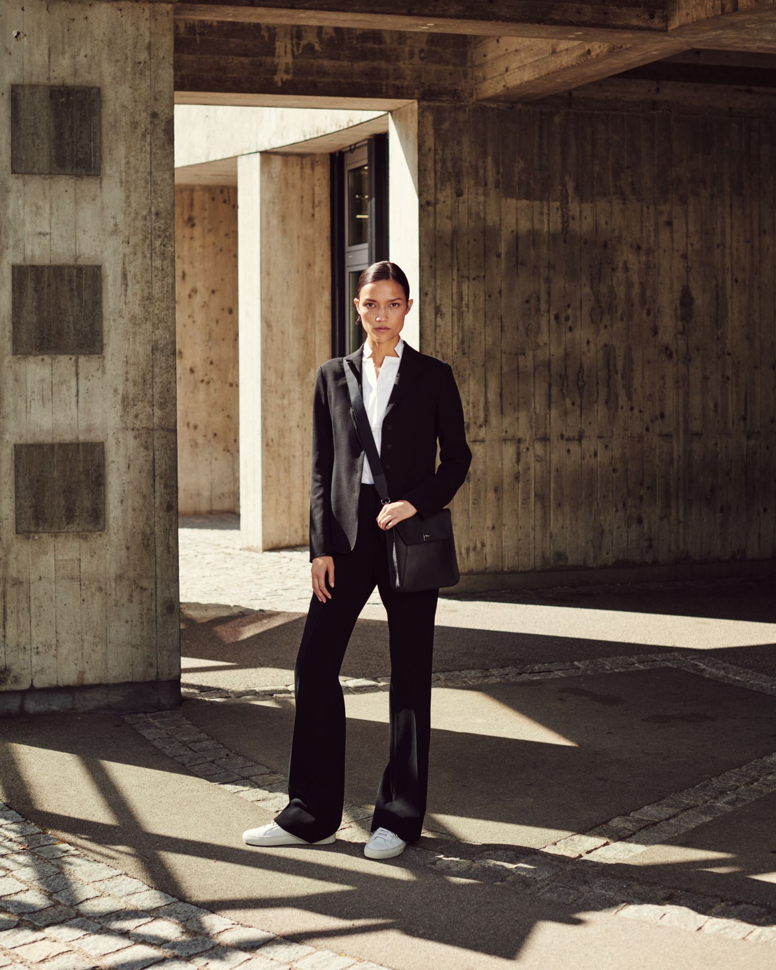 Designer Cotton Stretch Blouse - white 