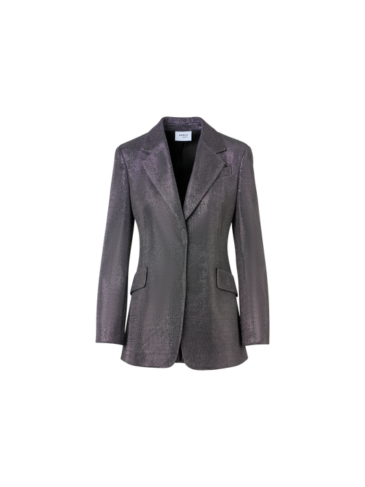Designer Metallic Birdseye Jersey Blazer - grey - silver