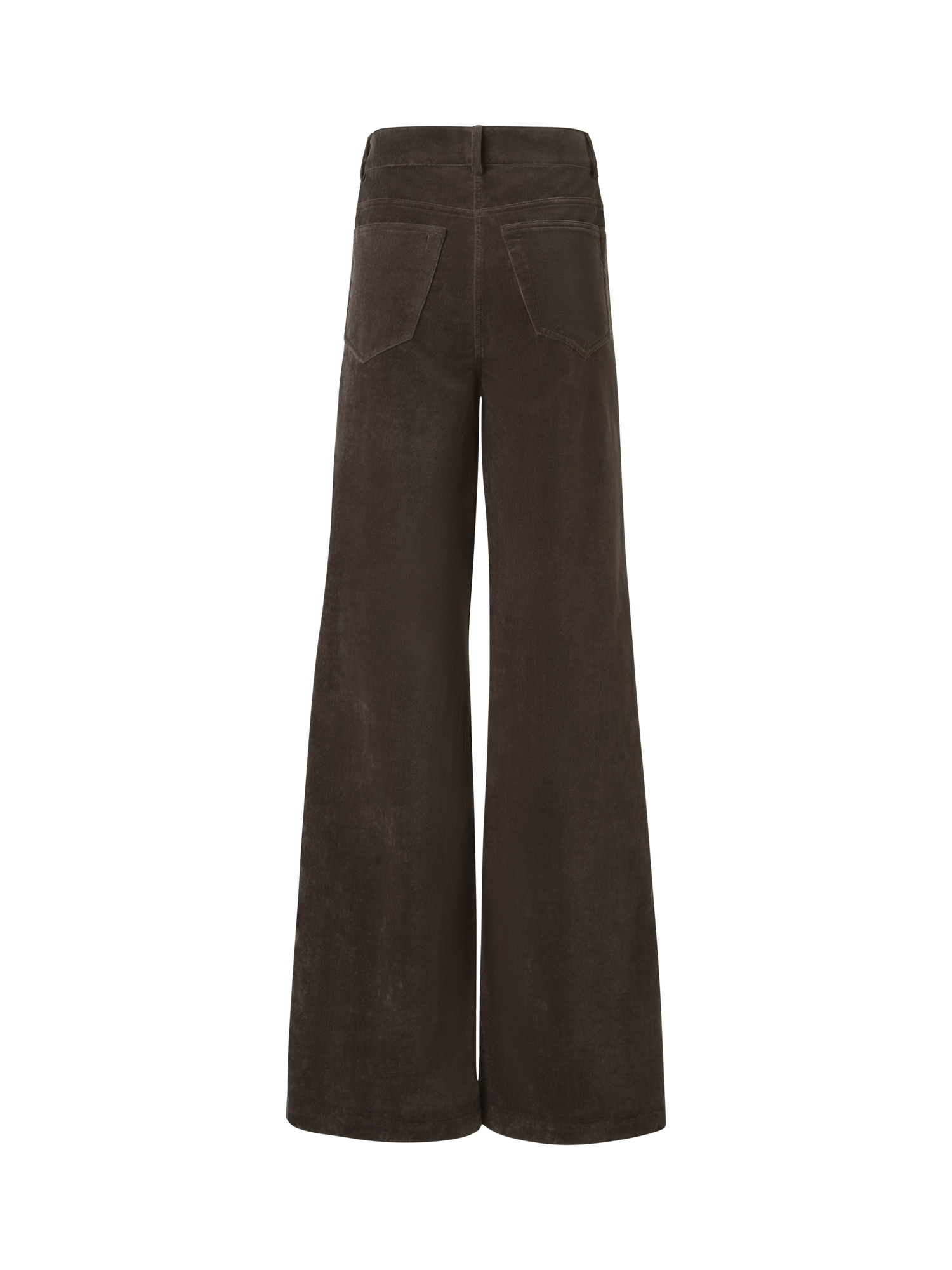 Designer Wide Cotton Velvet Pants - neutral - brown