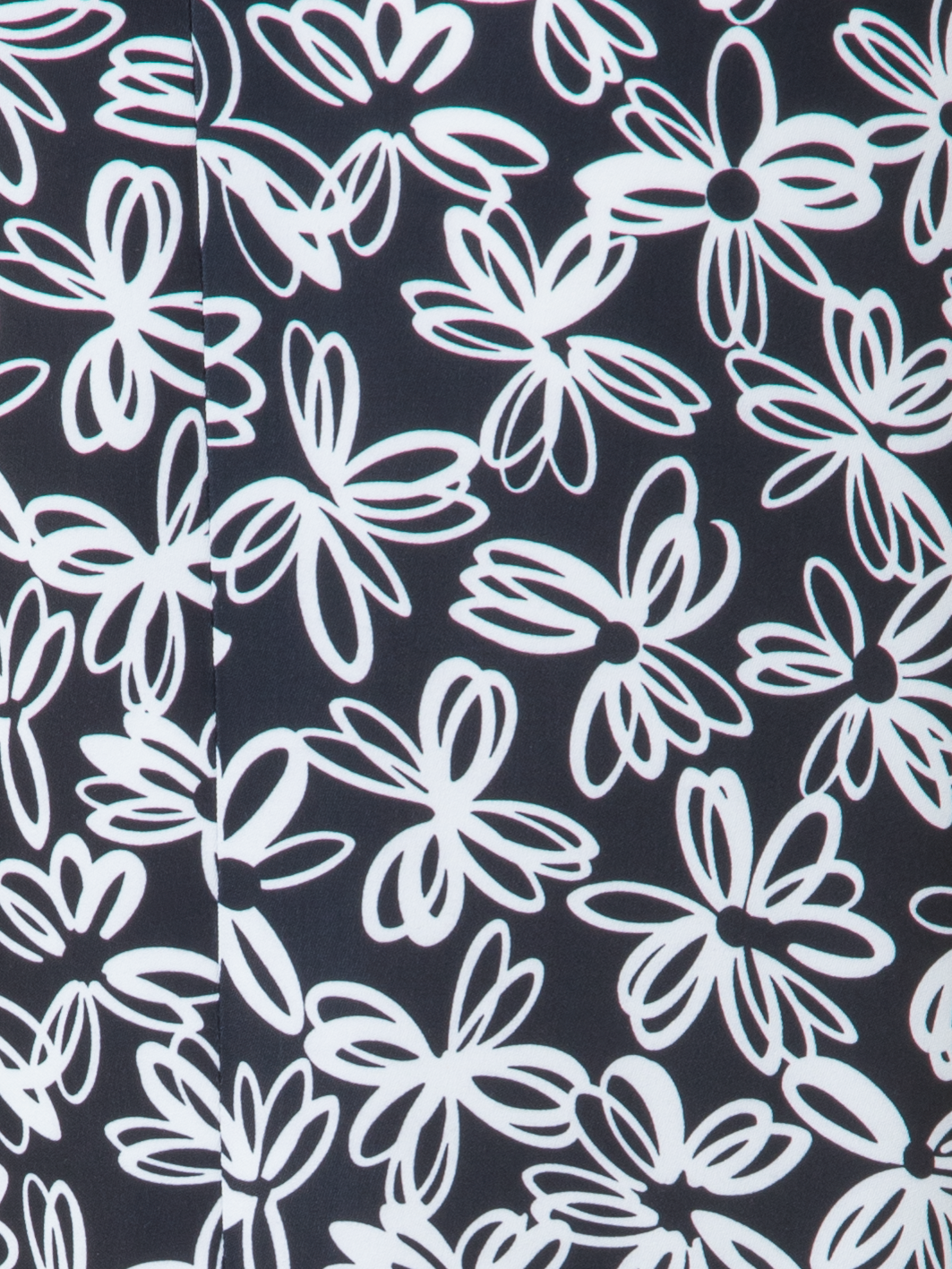 Designer Wide Pants with Elastic Waist & Daisy Print - black - neutral - multicolor