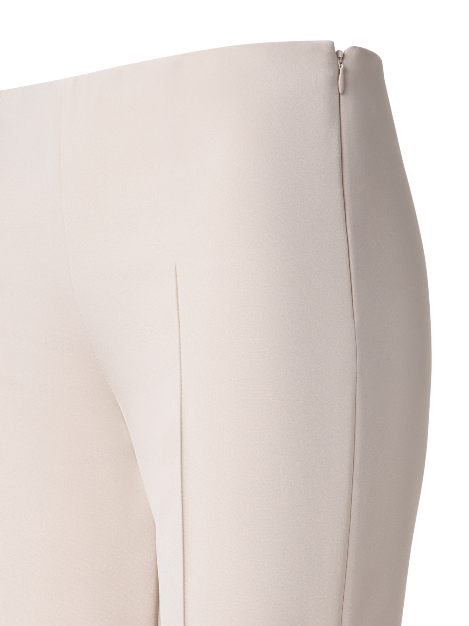 Designer Slim Silk Stretch Pants - neutral - pastel - beige