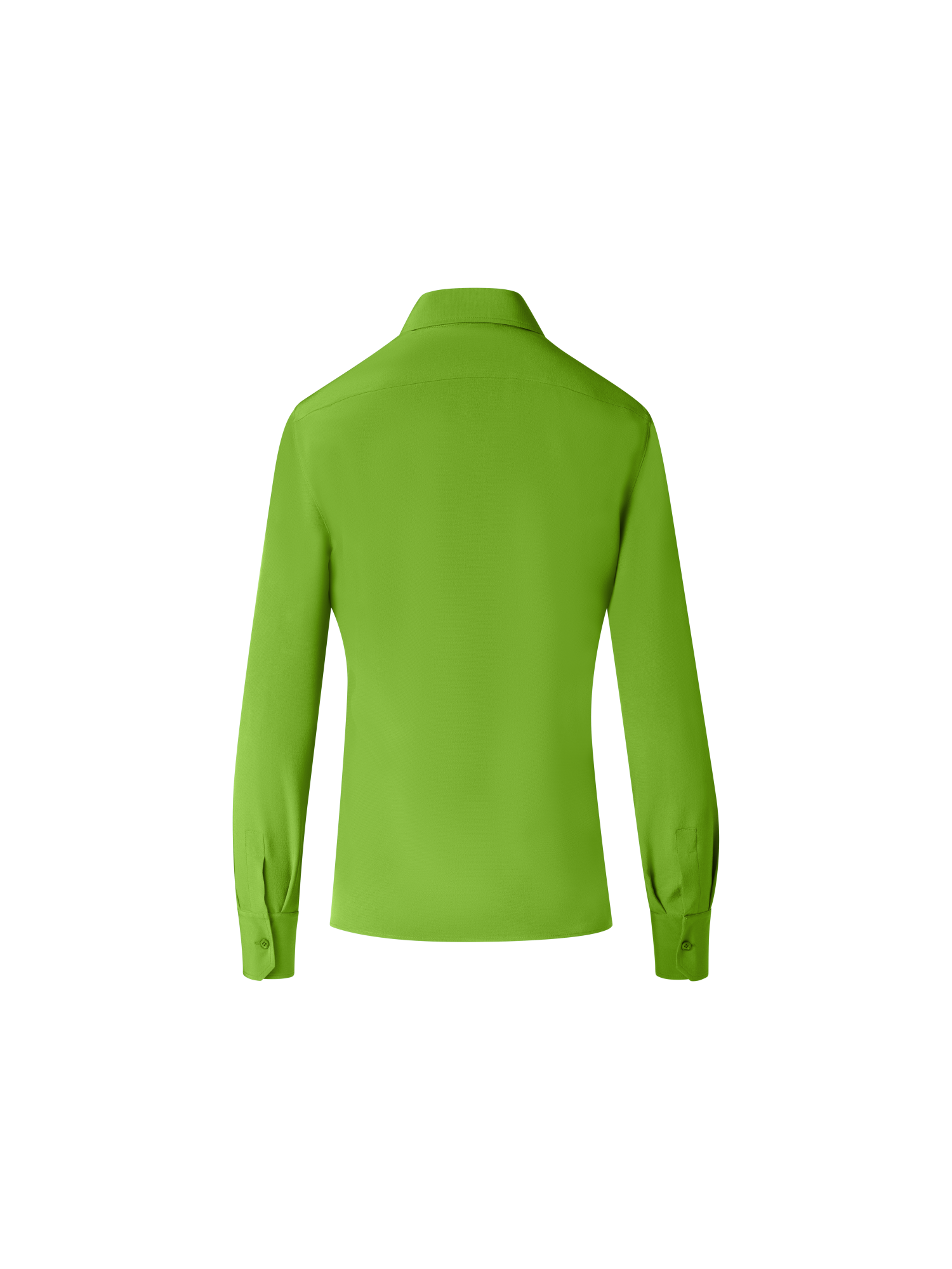 Designer Fitted Silk Shirt Blouse - green