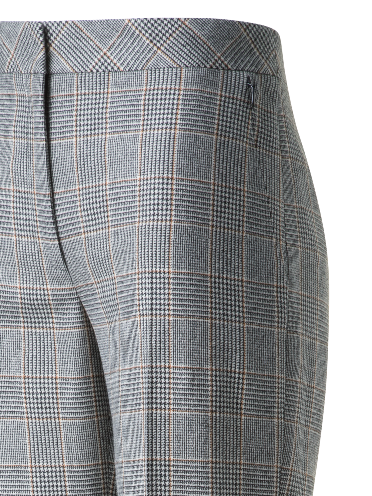 Designer Straight Plaid Pure Cashmere Pants - black - multicolor