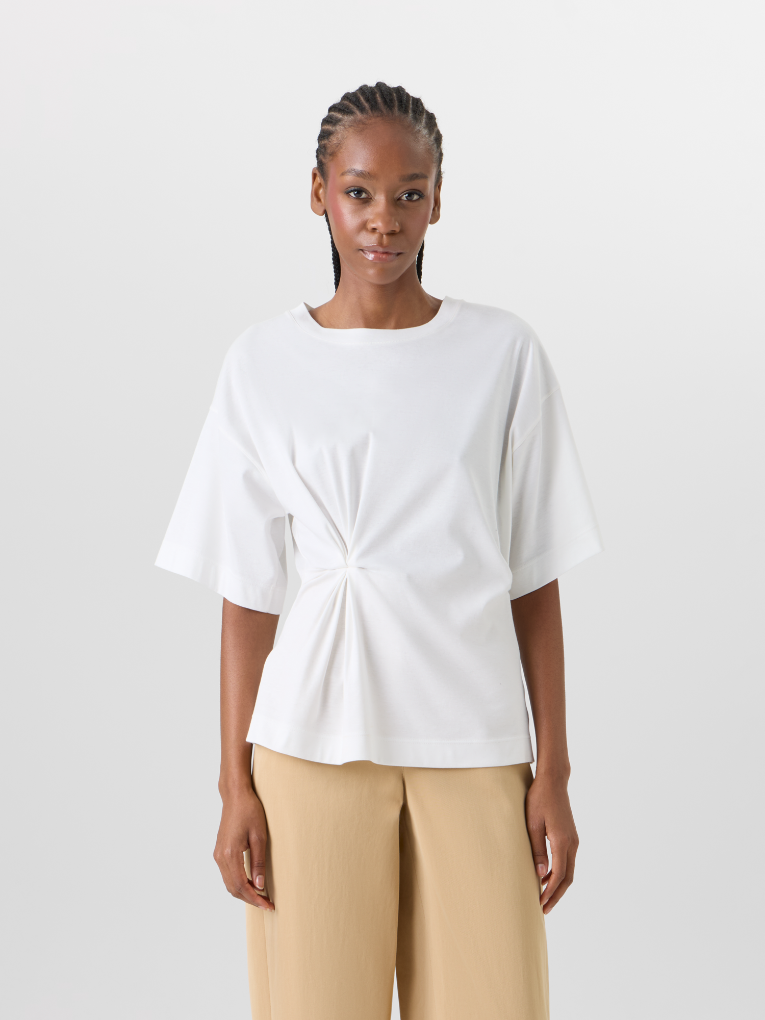 Designer Short-Sleeve Punto Dot T-Shirt - white 