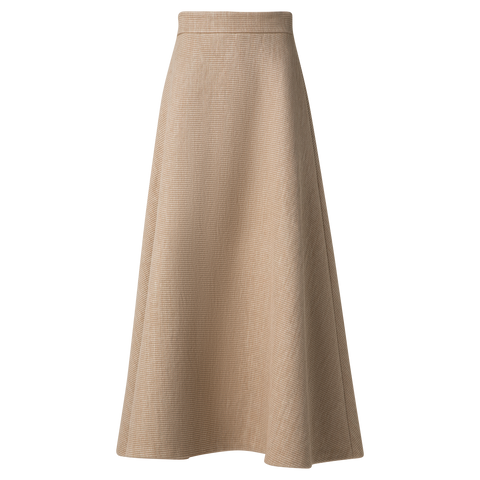 A-Line Midi Skirt in Soft Cotton Raffia