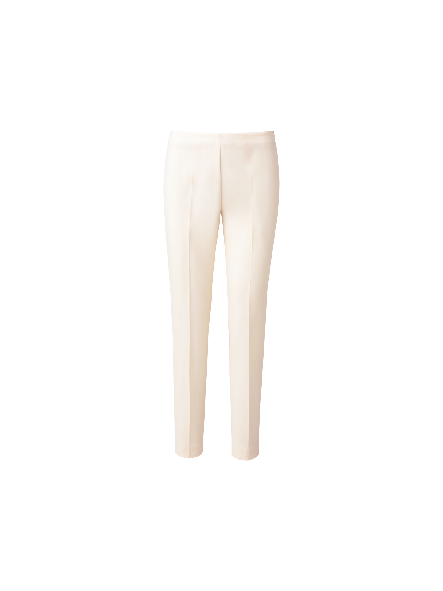 Designer Slim Wool-Double Face Pants - neutral - ecru - white