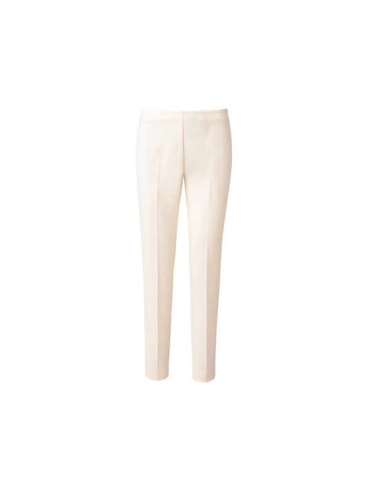 Designer Slim Wool-Double Face Pants - neutral - ecru - white