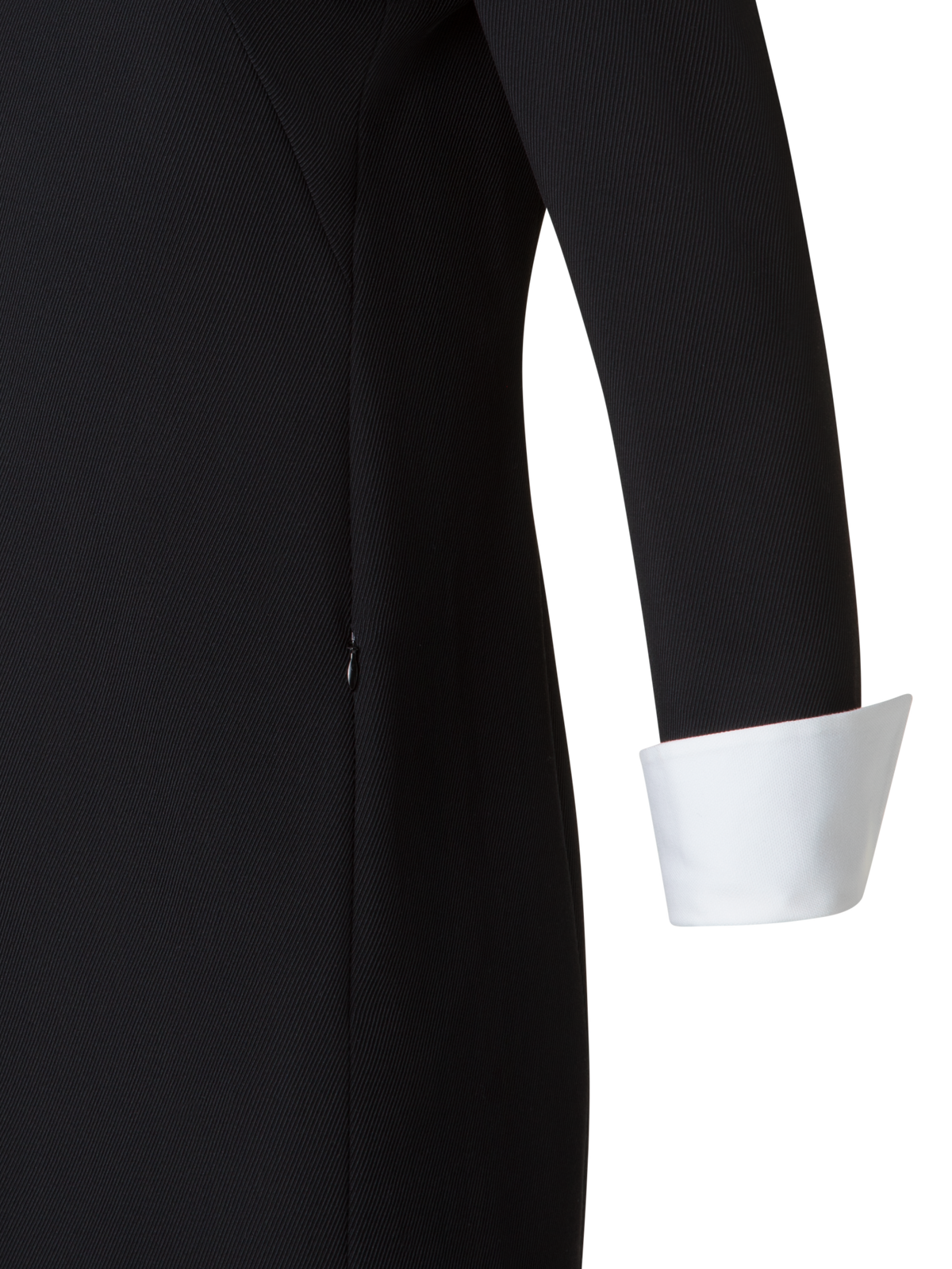 Designer Sheath Dress with Detachable Collar and Cuffs - black - multicolor