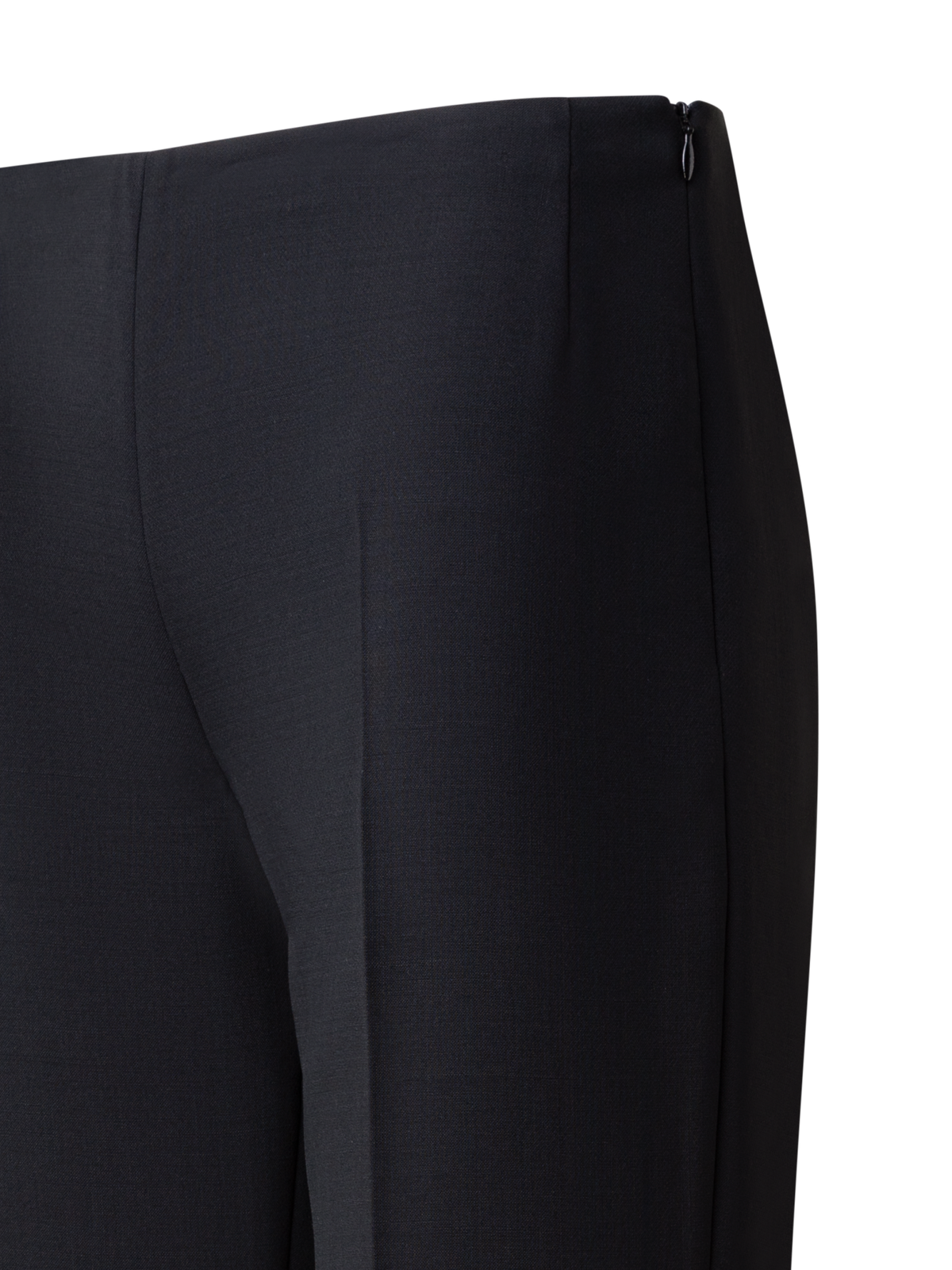 Designer Straight Wool Double-Face Pants - black