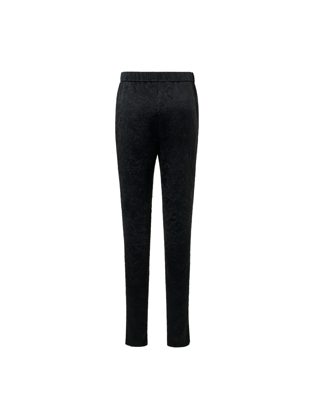 Designer Mike Drawstring Crinkled Satin Jogger Pants - black
