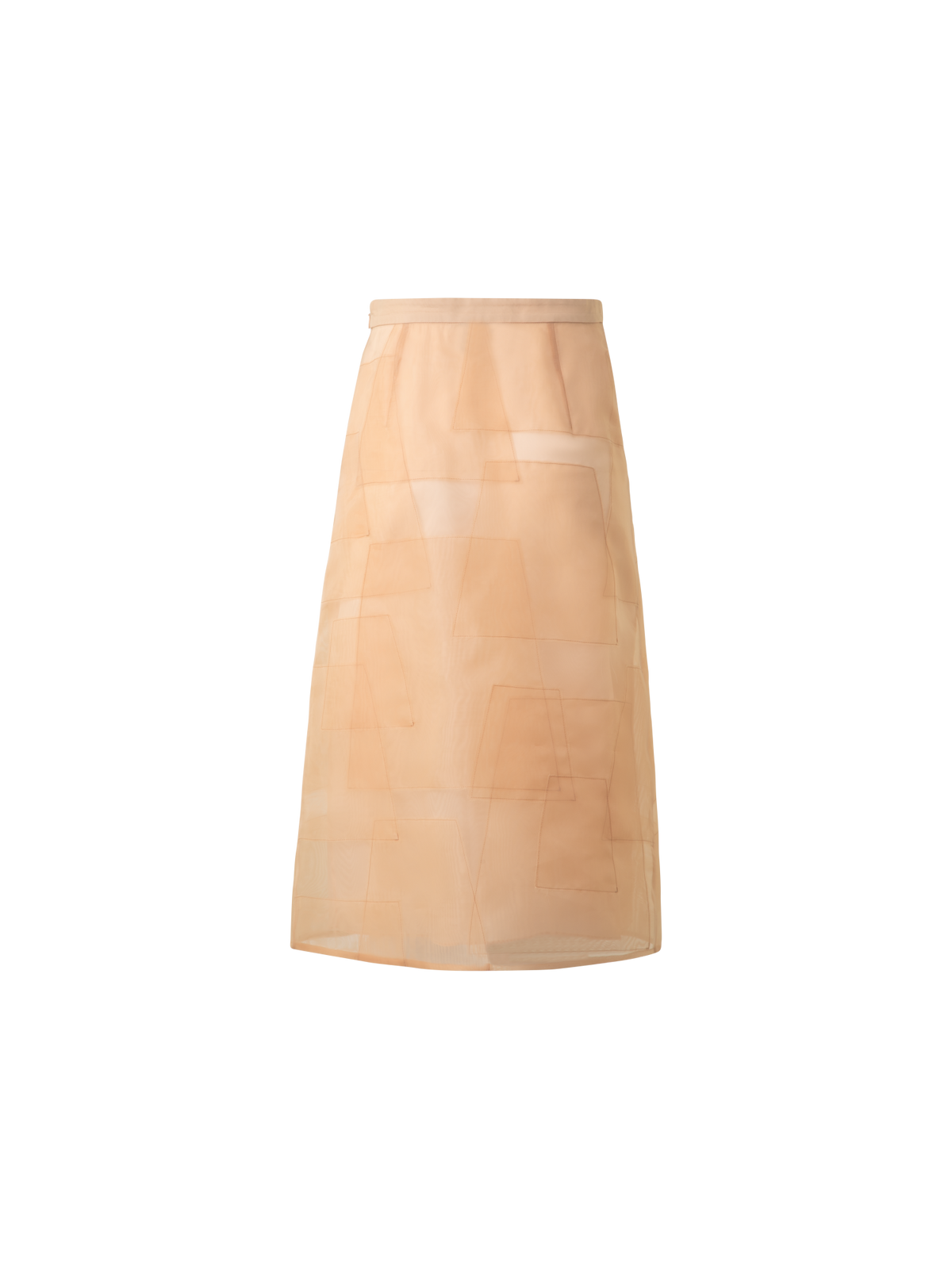 Designer Trapezoid Embellished Sheer Organza Skirt - pastel - pink