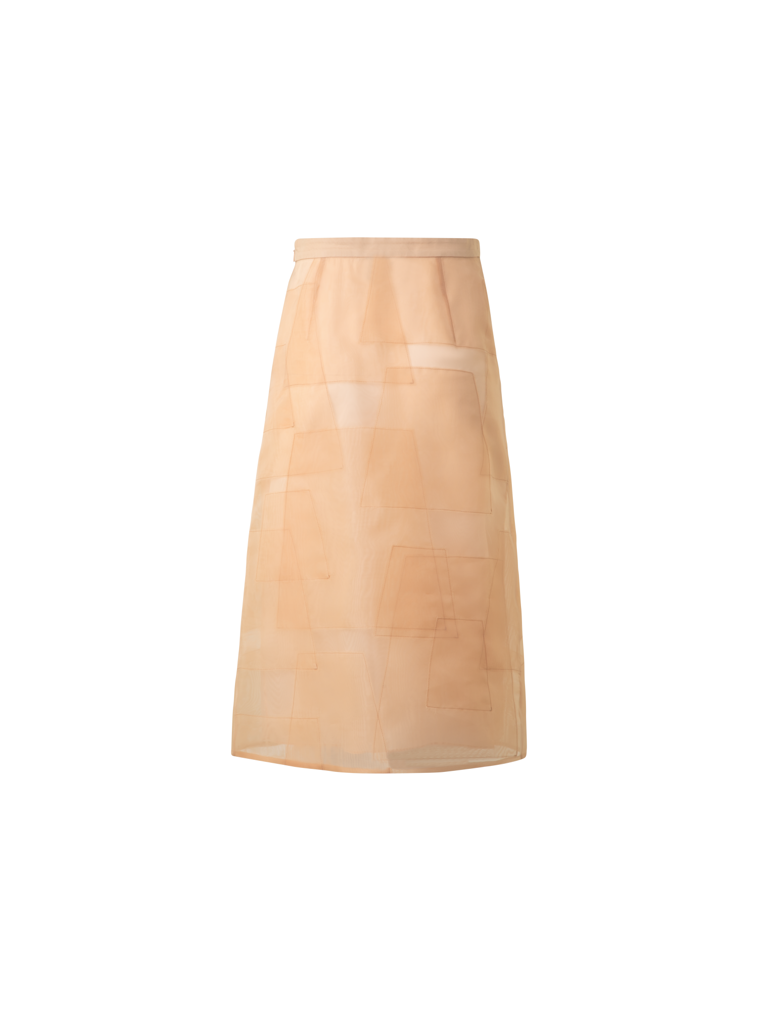 Designer Trapezoid Embellished Sheer Organza Skirt - pastel - pink