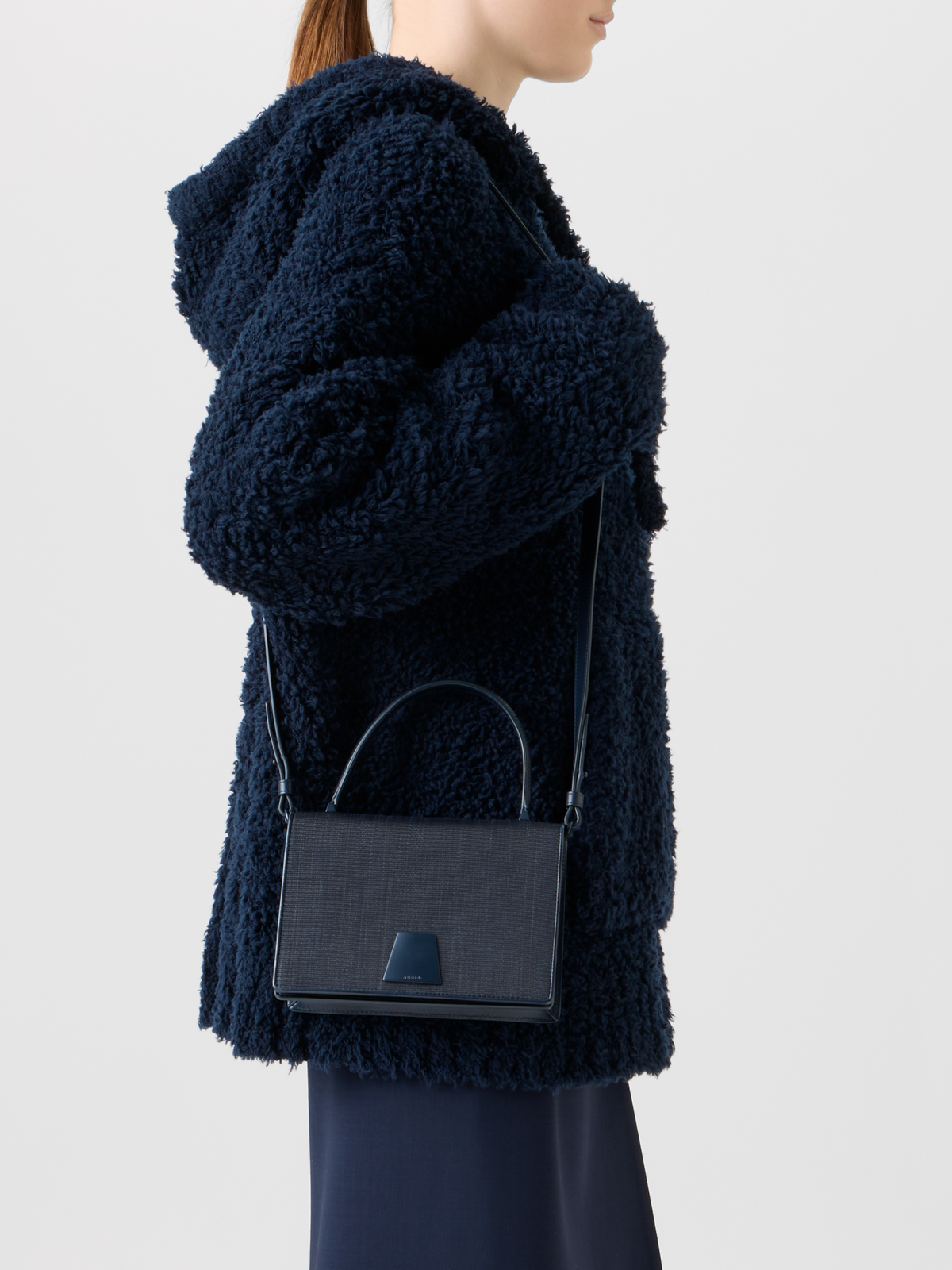 Designer Alice Small Top Handle Bag - neutral - navy - blue #editorial