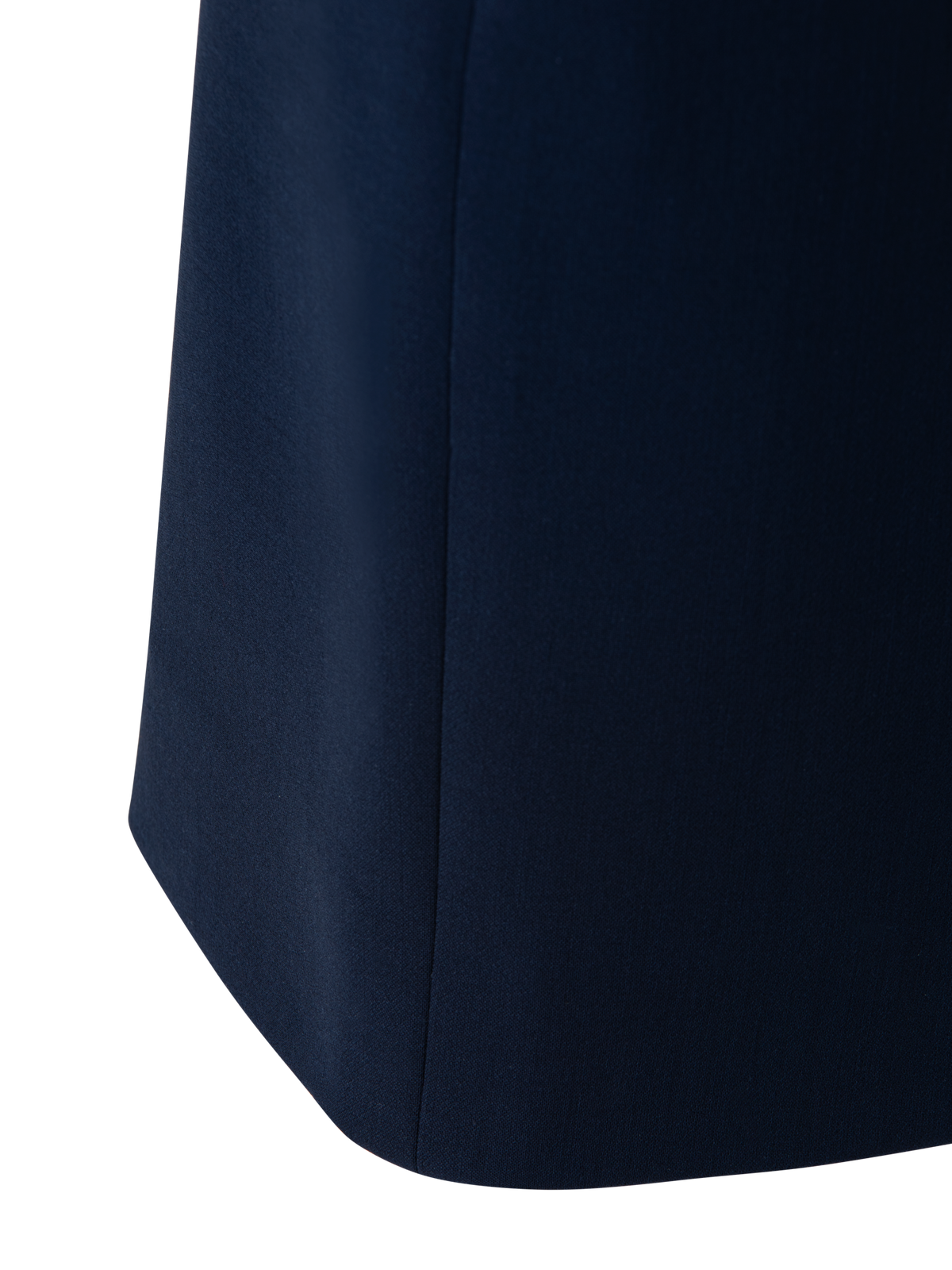 Designer Wool Double-Face Pencil Skirt with Zip Pockets - navy - blue
