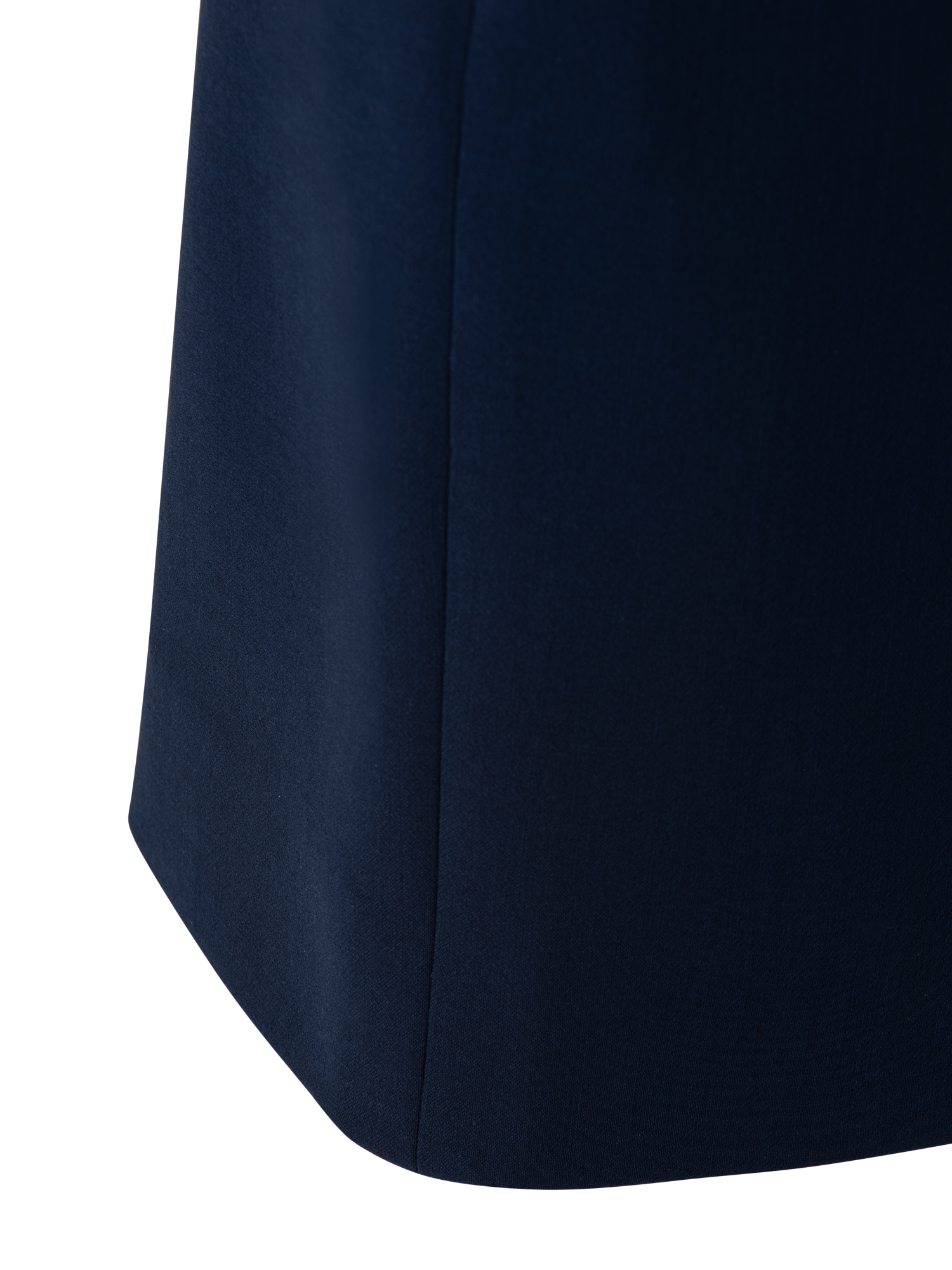 Designer Wool Double-Face Pencil Skirt with Zip Pockets - navy - blue