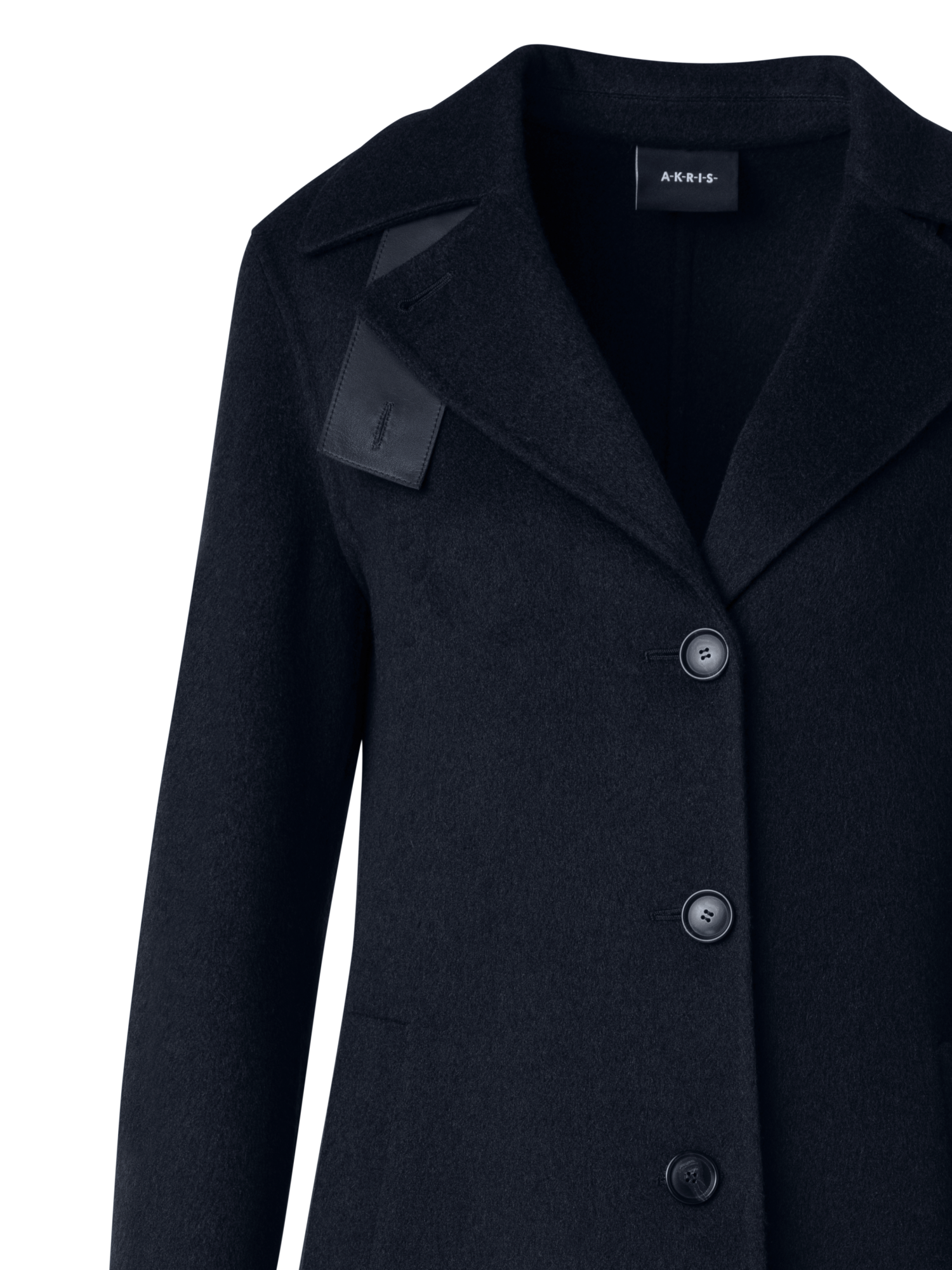 Designer Cashmere Double-Face Blazer Coat - navy - blue