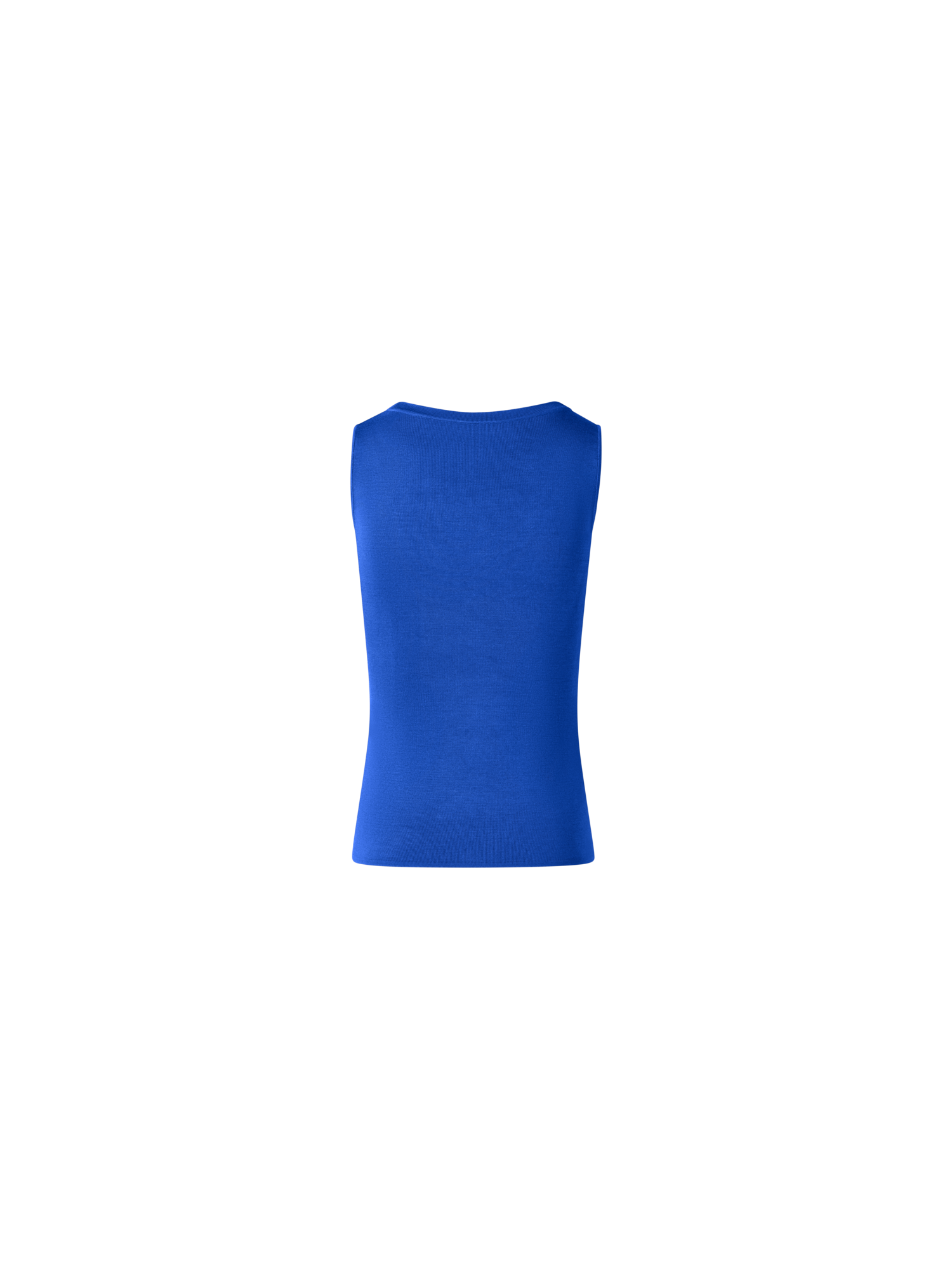 Designer Fitted Stretch Silk Knit Tank Top - blue