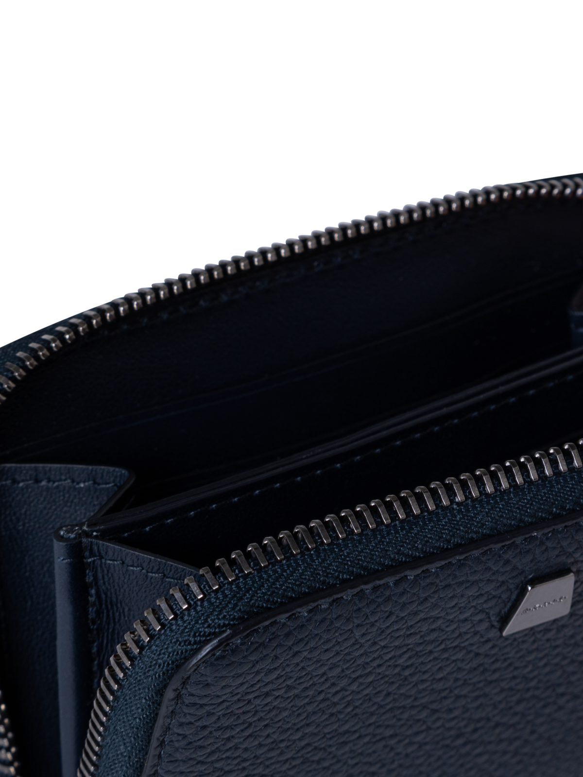 Designer Small Zip Around Wallet - black - navy - blue