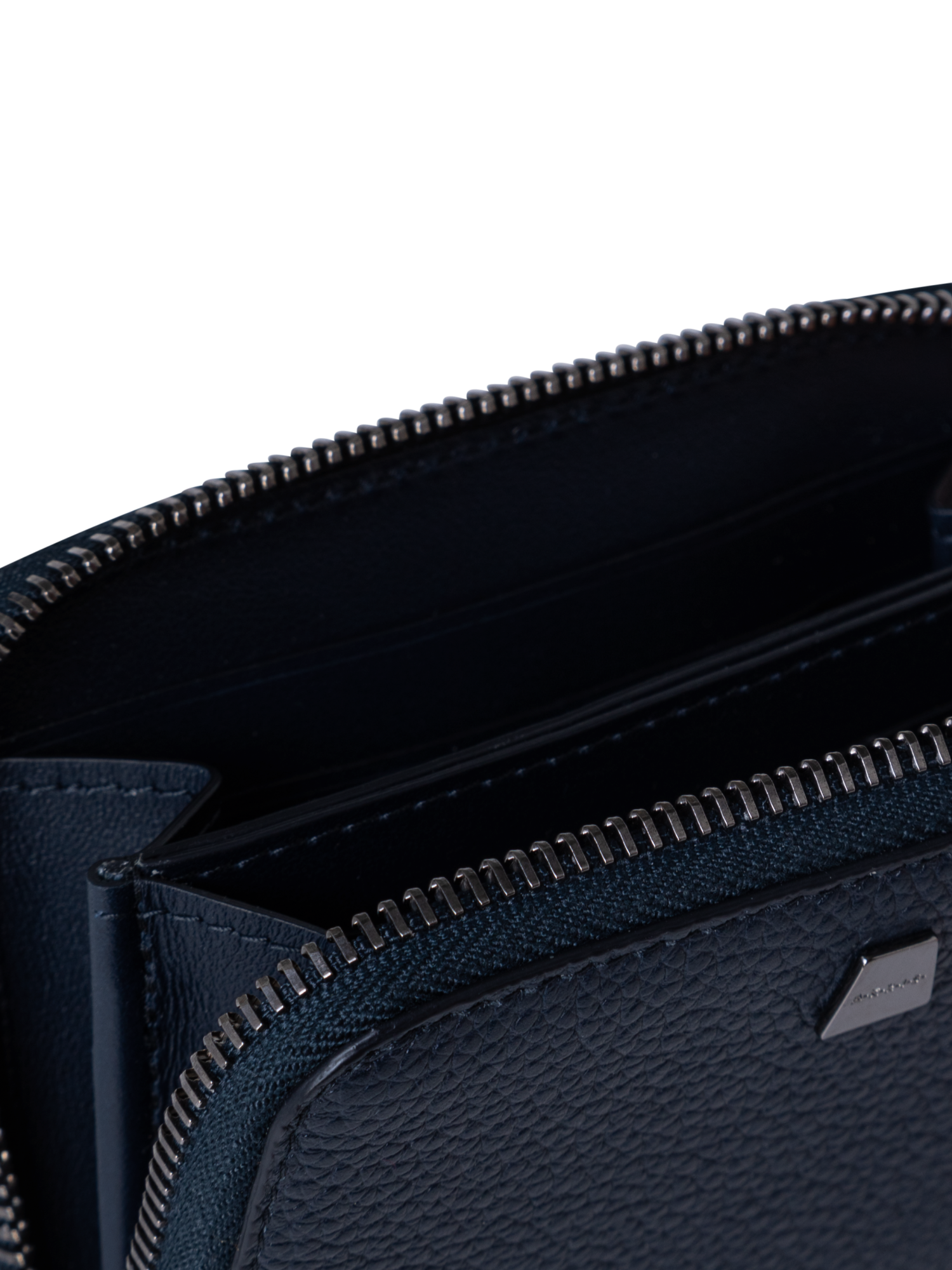 Designer Small Zip Around Wallet - black - navy - blue