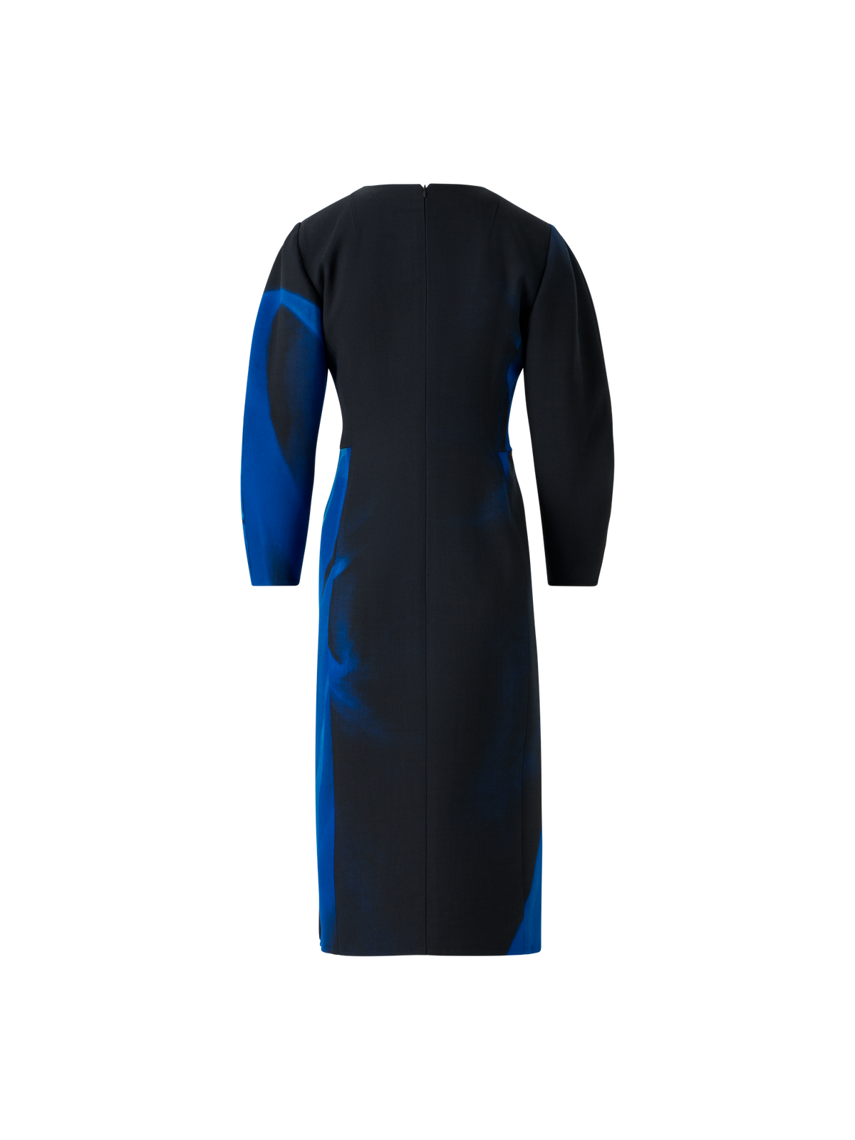 Designer Barrel Sleeve Dress in Alyson's Cyanotype Print - blue - multicolor