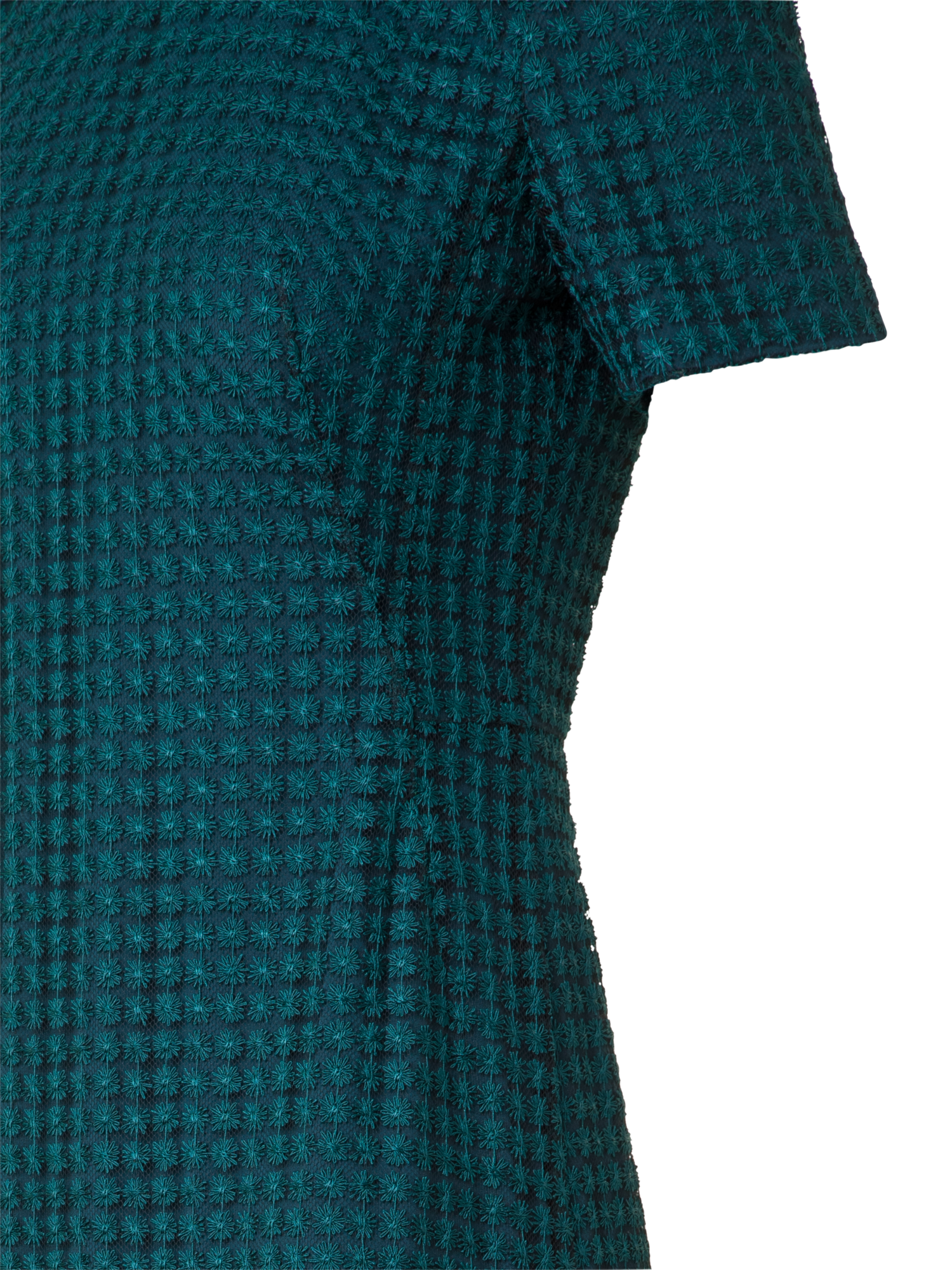 Designer Fitted Evening Gown in Flower Embroidery - green