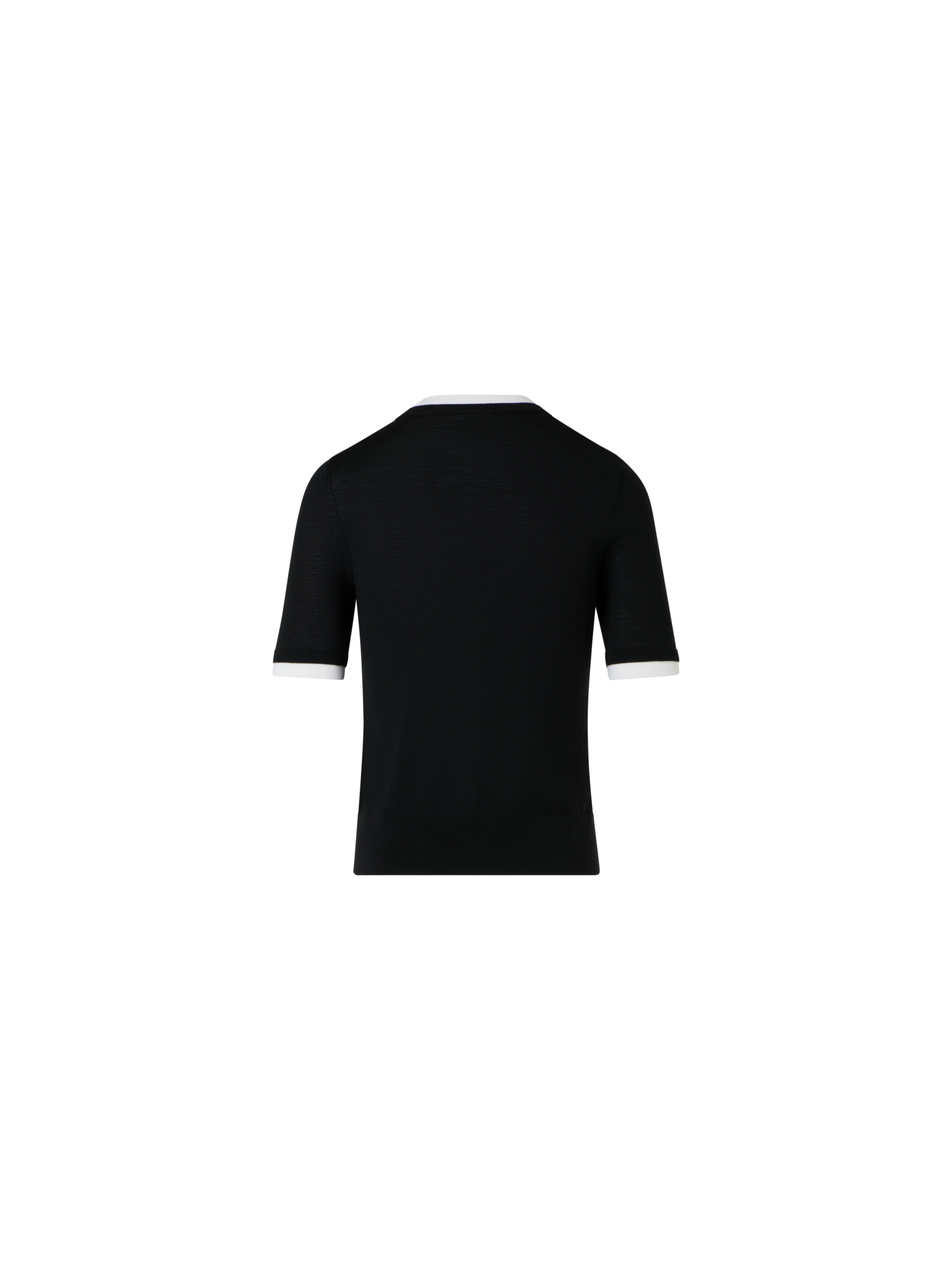 Designer Trompe l’Oeil Layered Wool Sweaterl - black - ecru