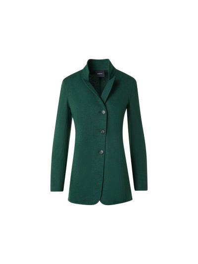 Designer Long Cashmere Jersey Blazer Jacket - green