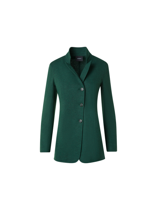 Designer Long Cashmere Jersey Blazer Jacket - green